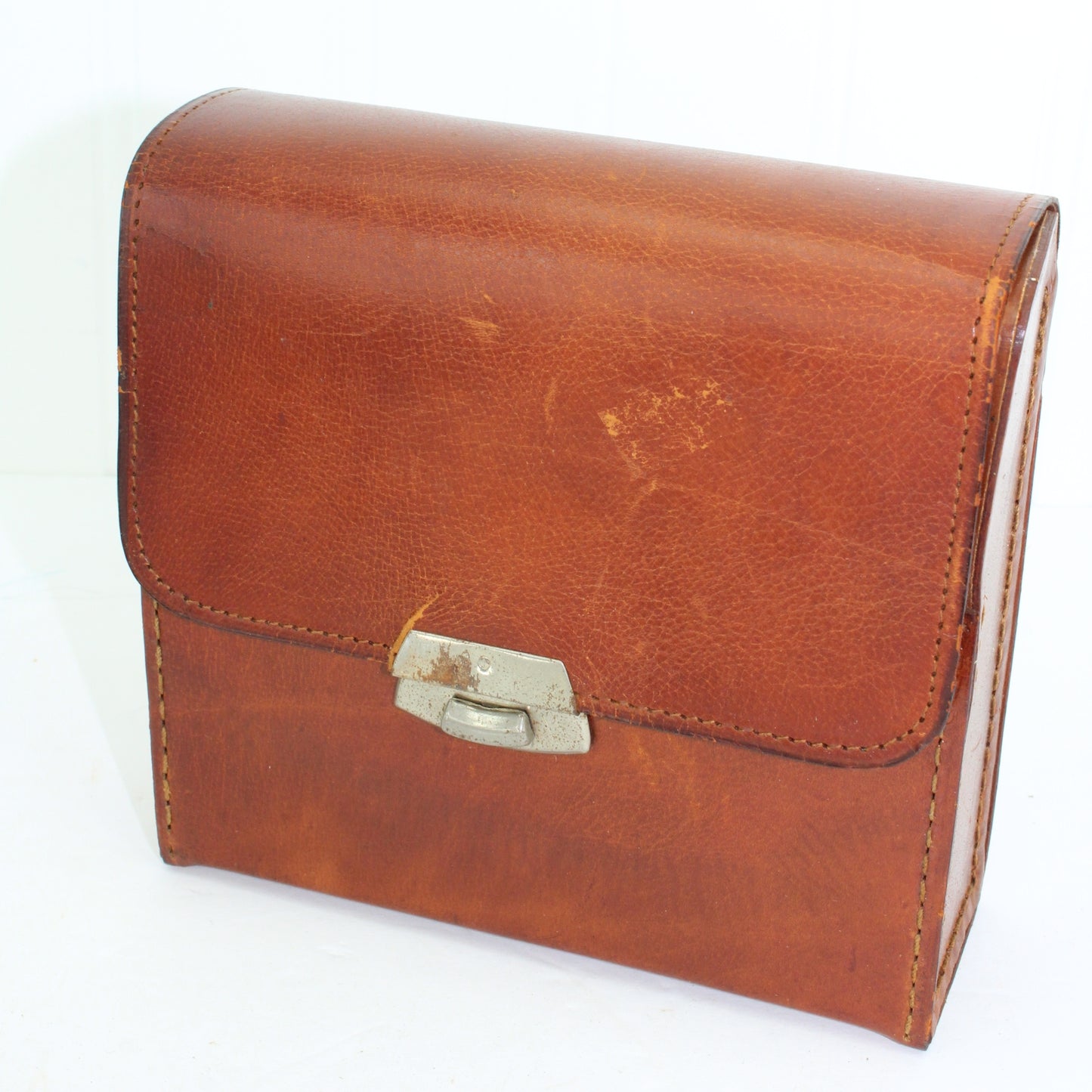 Leather Travel Box England 2 Brushes Tortoise Comb Excellent Gentleman's Treasure brushes intact bristles clean