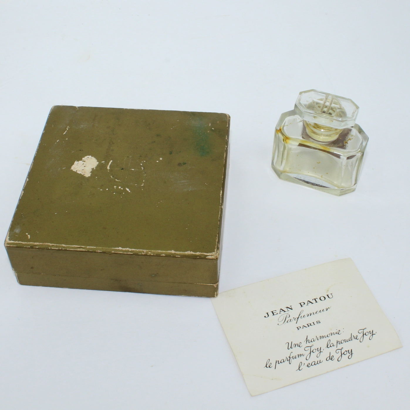 Jean Patou Joy Vintage Empty Bottle in Box Louis Sue Design Baccarat Crystal baccarat