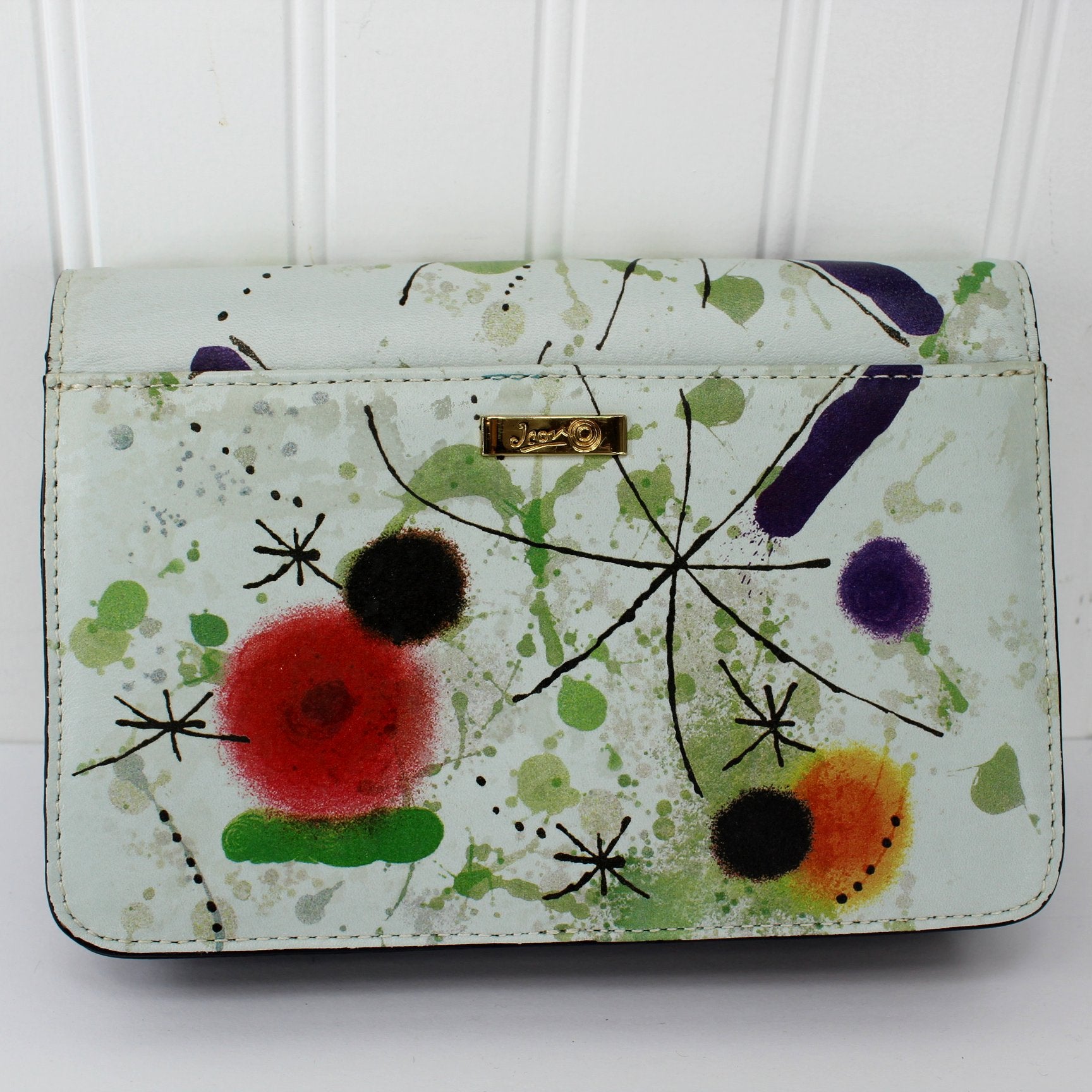 Icon Los Angeles Clutch Purse Miro Singing Fish Design New Unused reverse view of purse