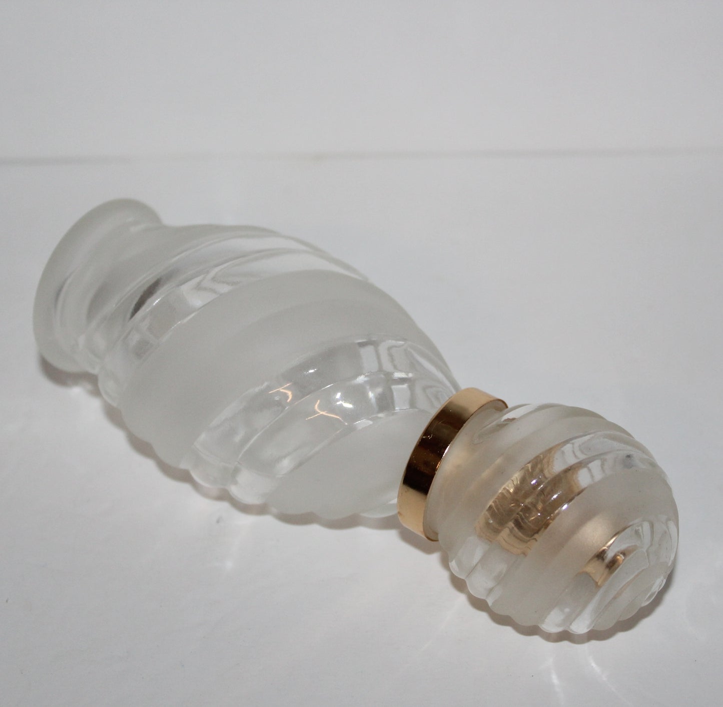 Vintage Lillian Vernon Perfume Spray Bottle Frosted Clear Swirl Large Matching Top refill with your fave cologne