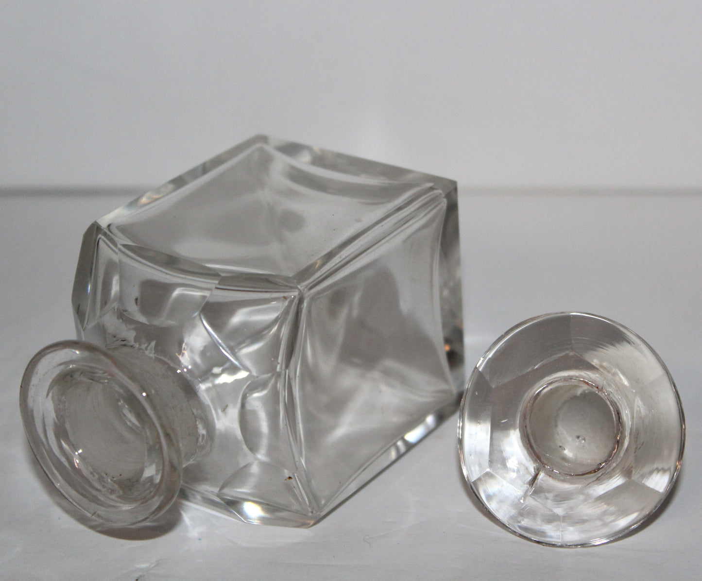 clear bottle round indentations lovely glass