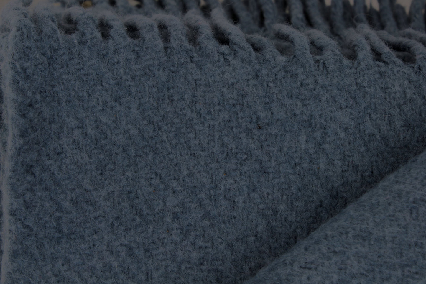 Acrylic Throw Travel Blanket ZAMBAITI Fringed Williamsburg Blue Italy classico collection