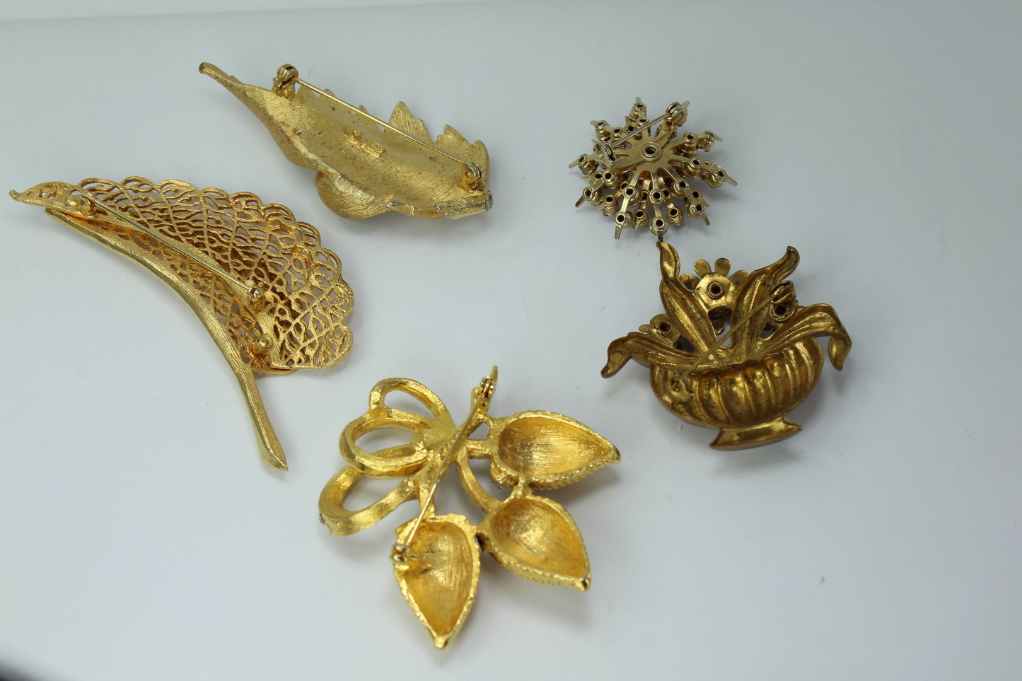 Vintage CORO Jewelry Lot 10 Piece Demi Earrings Pins Signed Designer filigree
