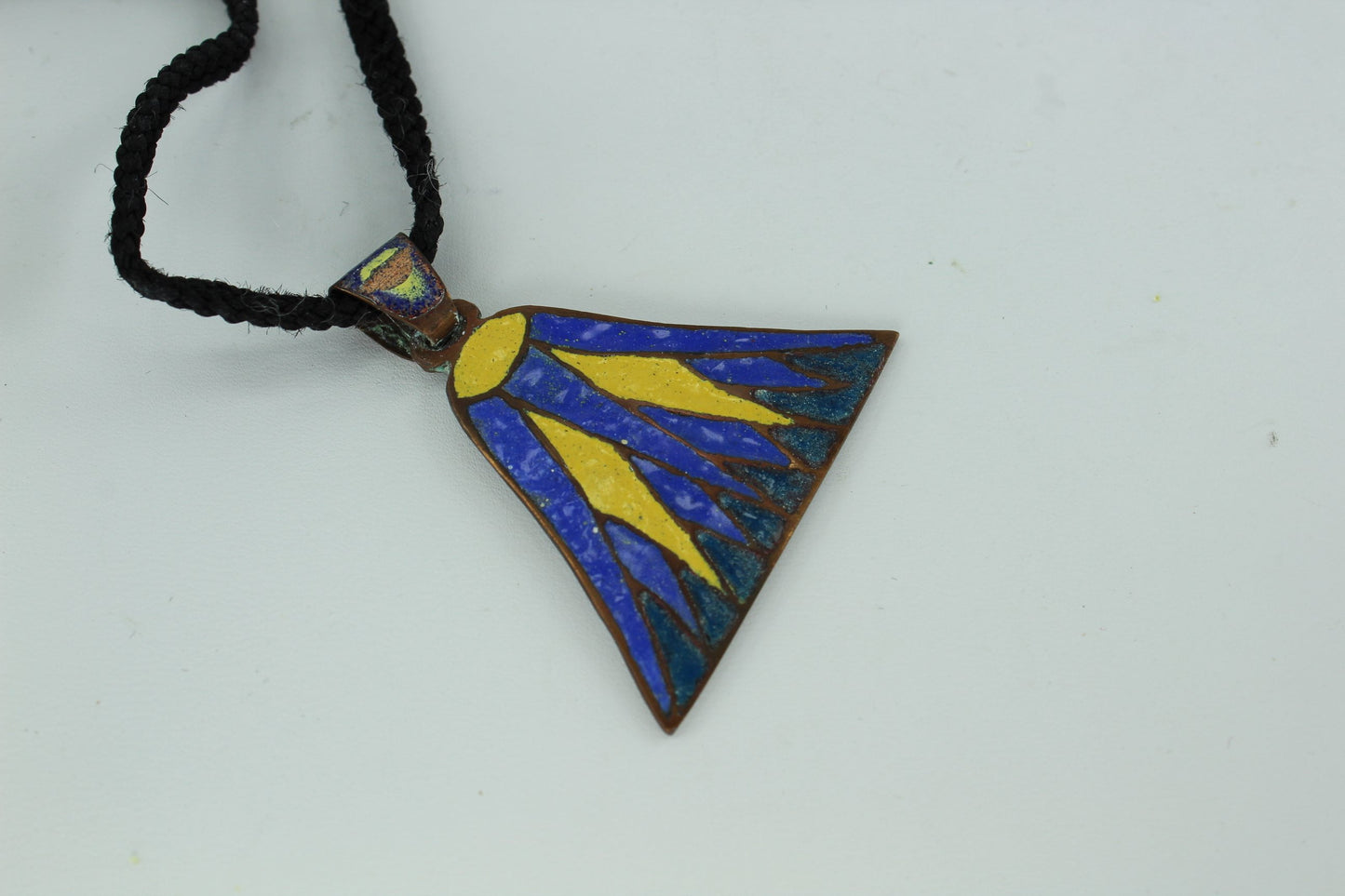 Pair Vintage Necklaces Terra Sancta 1970 Artisan Enamel ES 1981 collectible