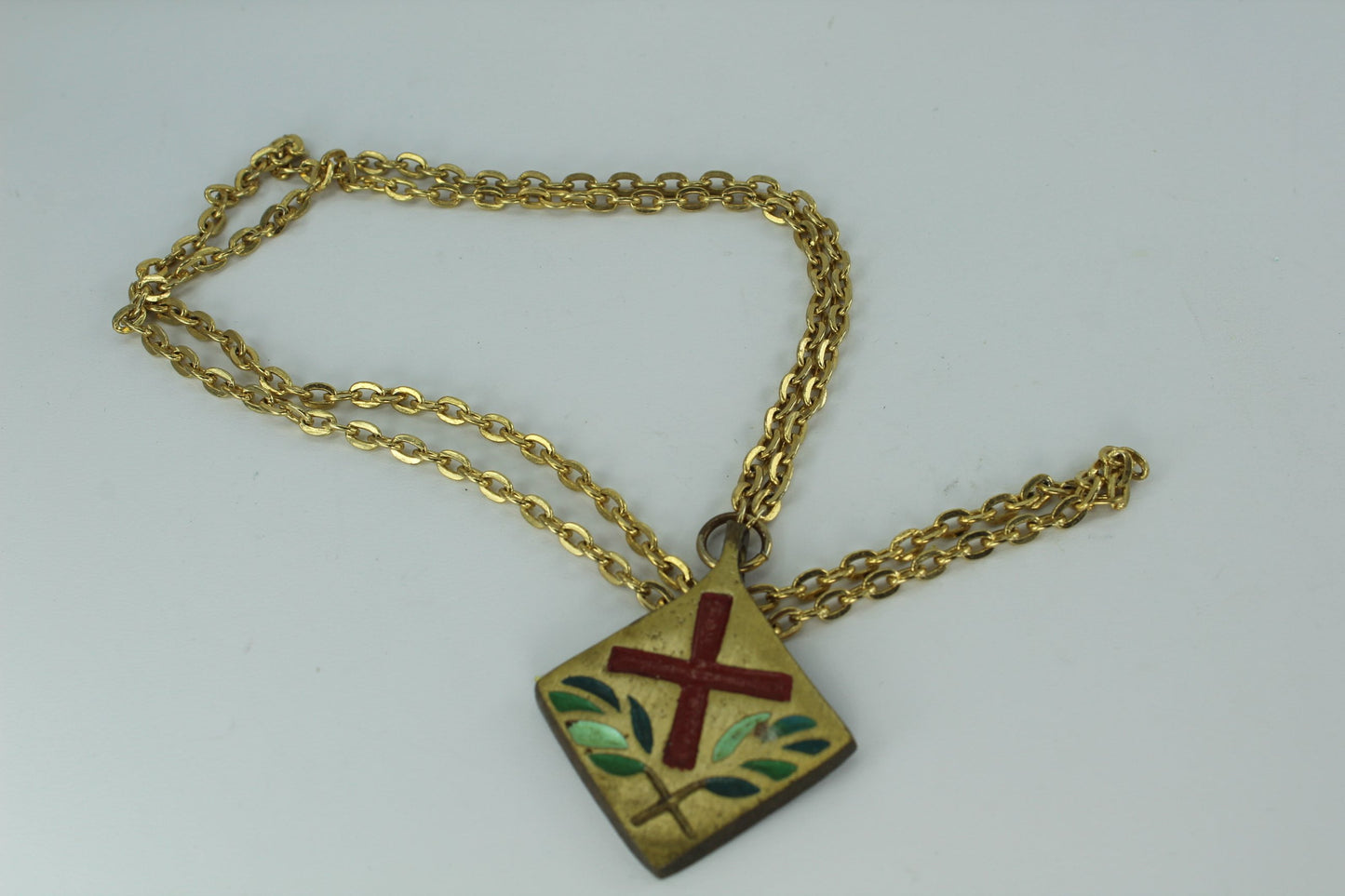 Pair Vintage Necklaces Terra Sancta 1970 Artisan Enamel ES 1981 2 necklaces