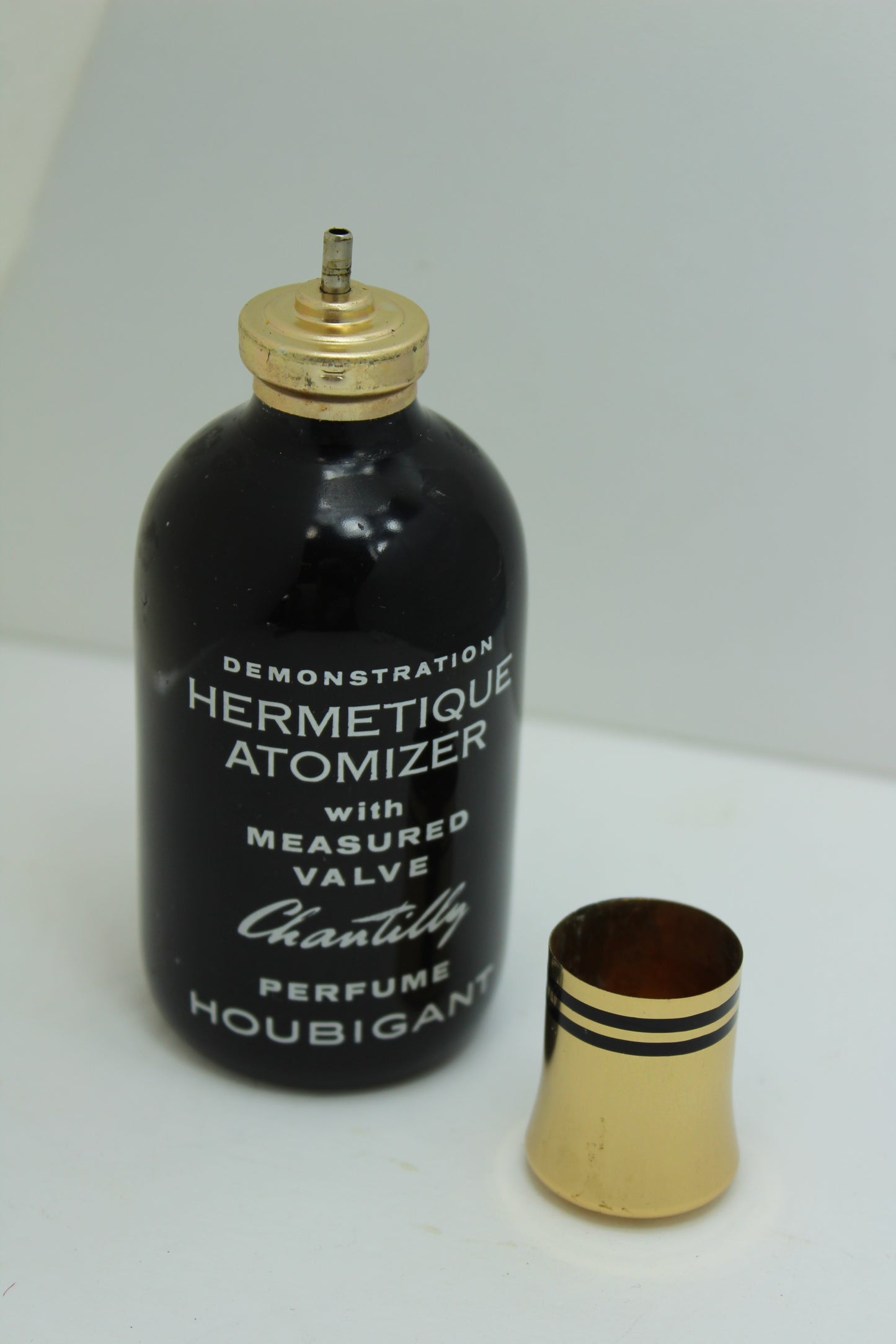 Chantilly Houbigant Perfume 1950s Demonstration Factice Bottle Chauvinistic "Instructions to Salesgirls" 1957 release atomizer bottle
