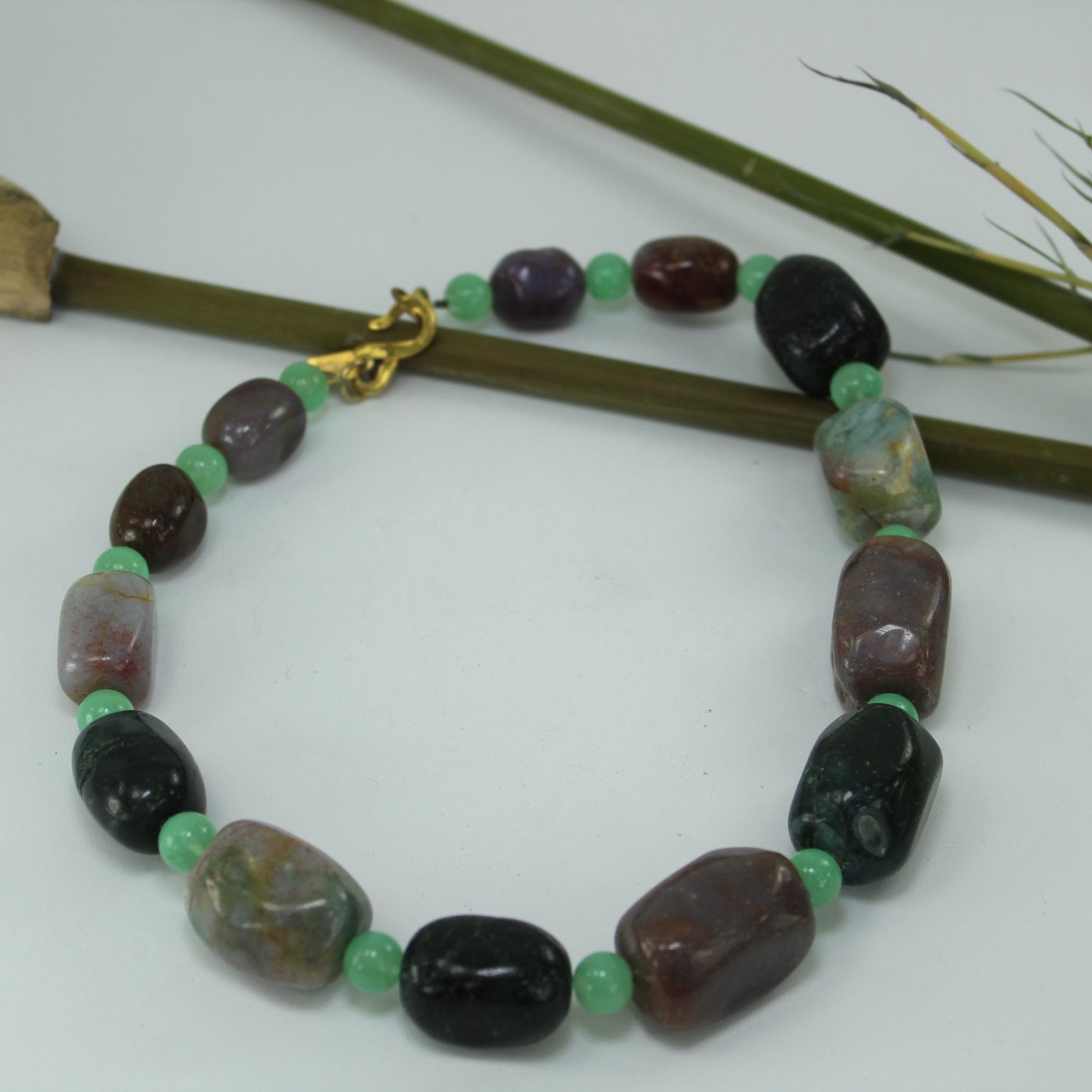 Kenneth Lane Chunky Stone Jade Choker Necklace Bold Statement