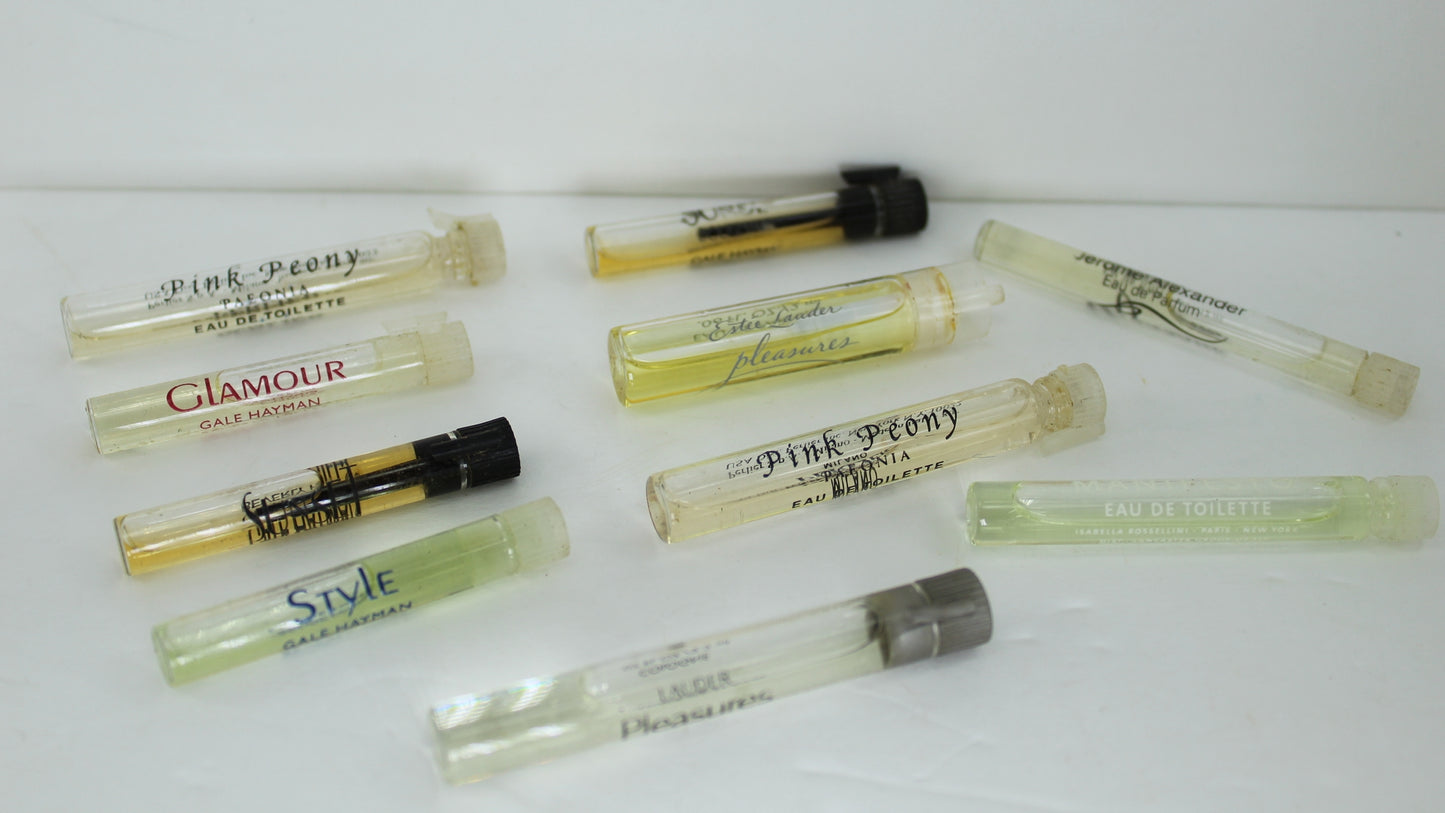 Vintage 42 Designer Perfume Bottles Mini Micro Mino Collection Partial Full vials of designer scents