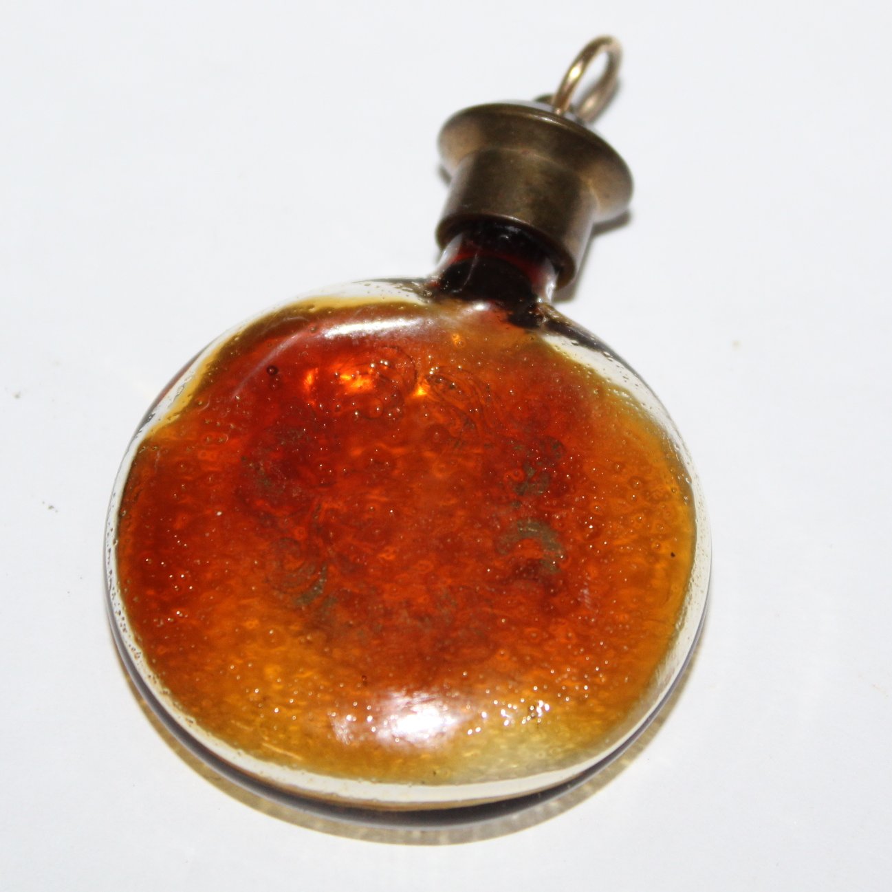 Antique Victorian Nymph Chatelaine Scent Bottle Lay Down Perfume Gilt Decorated reverse view