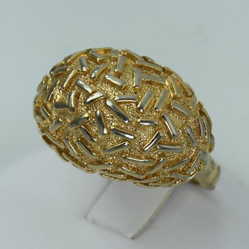 Textured Dome Ring Shank Gold Tone Modernistic Vintage unique
