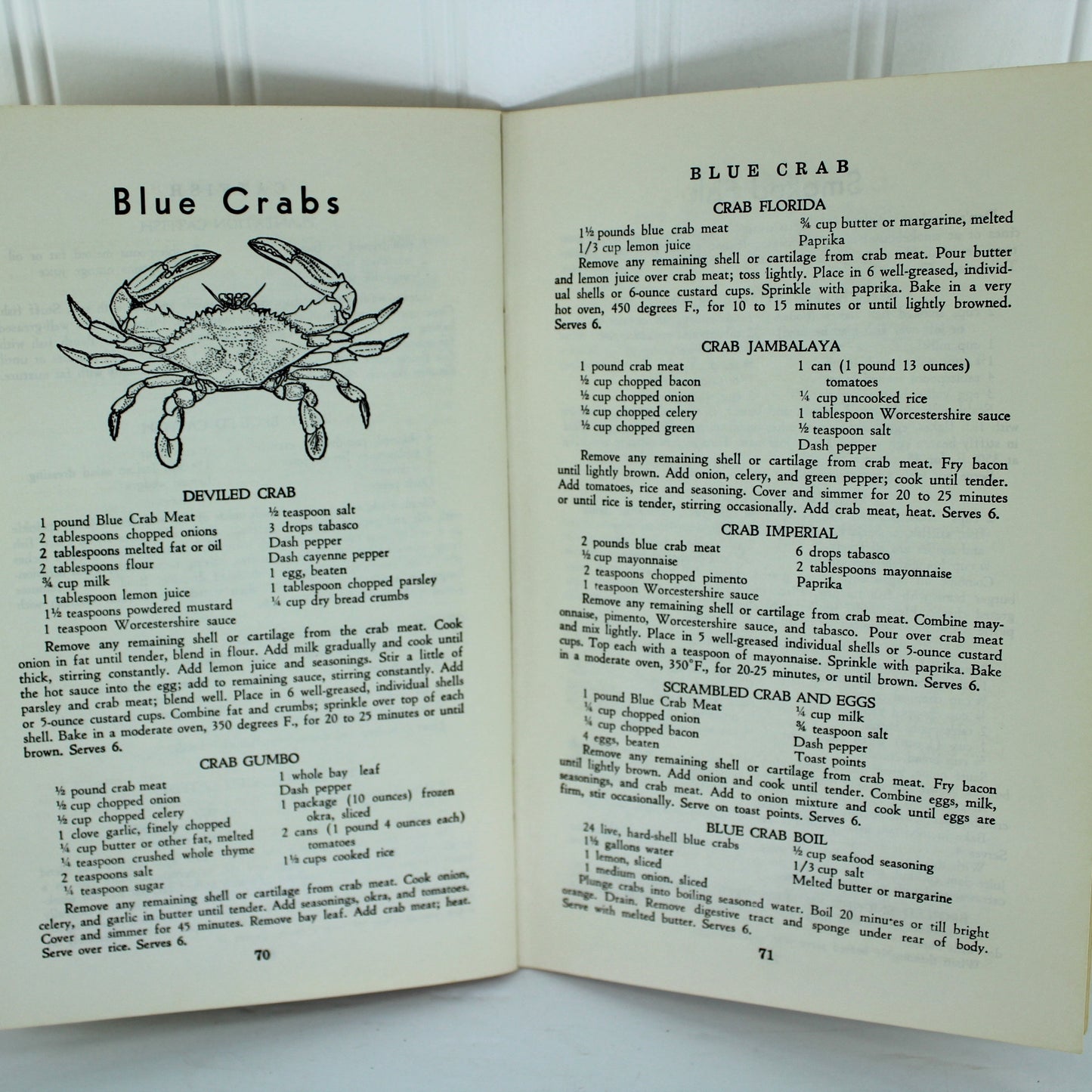 Collection 3 Classic Vtg Cookbooks Southern Hospitality 1977 Julia Child & Co 1978 Rube Allyn 1963 Cooking Your Catch cooking blue crabs