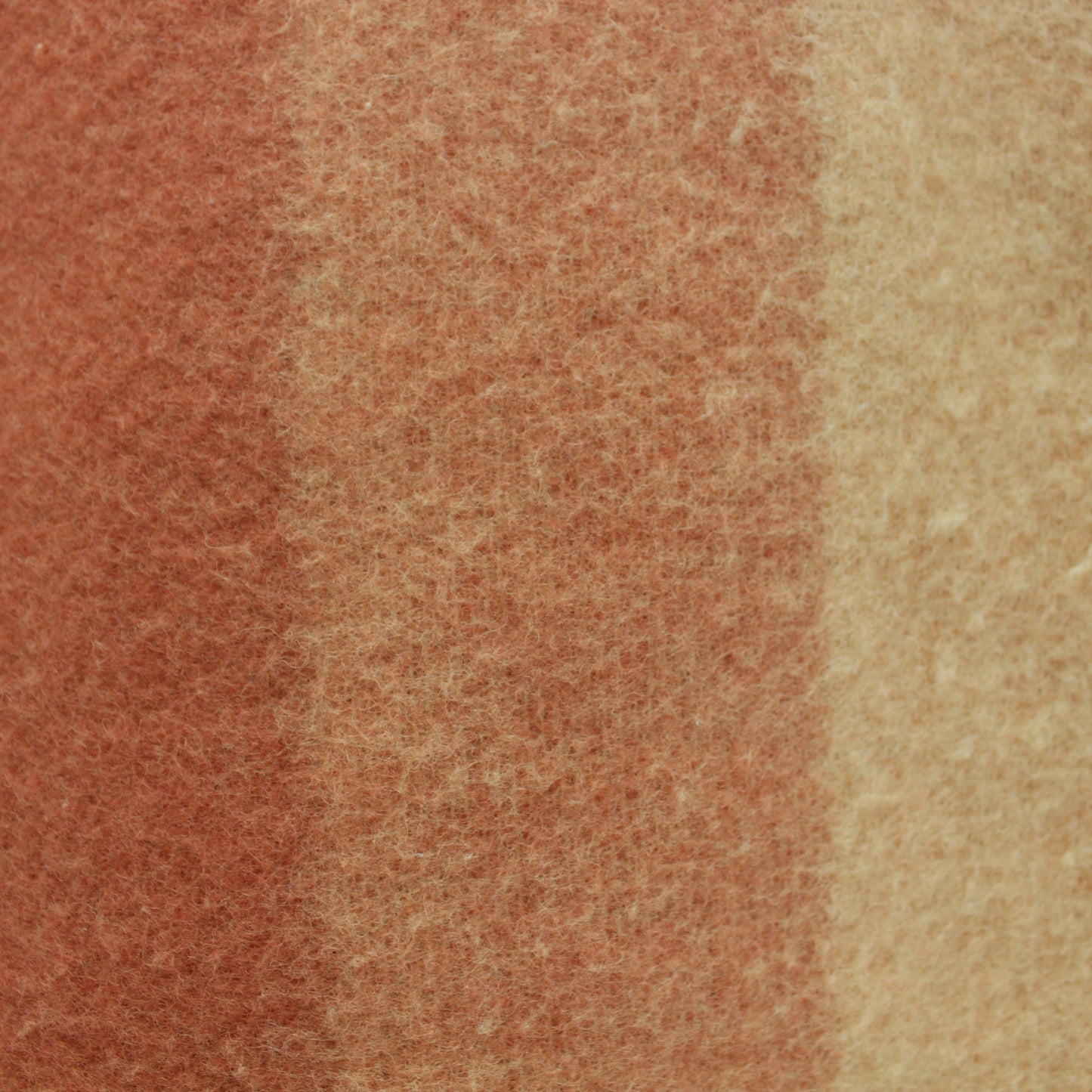 St Marys Ohio Wool Blanket Ombre Pink Rose Fray Binding Special 73" X 82" closeup of blanket fabric wool