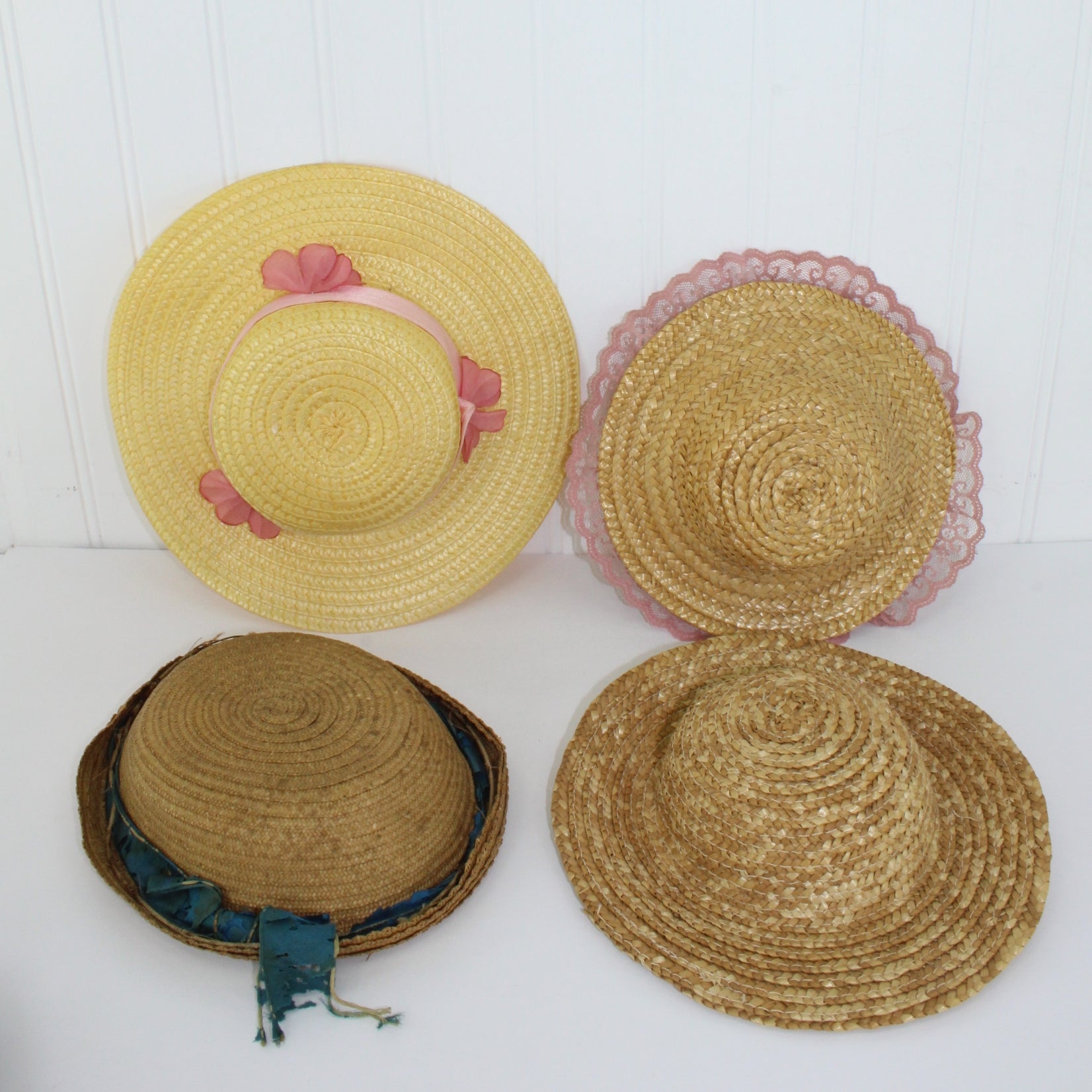 1800s Mens Ivory Straw Top Hat (Size M) | 19th Century | Historical | Vintage | Antique