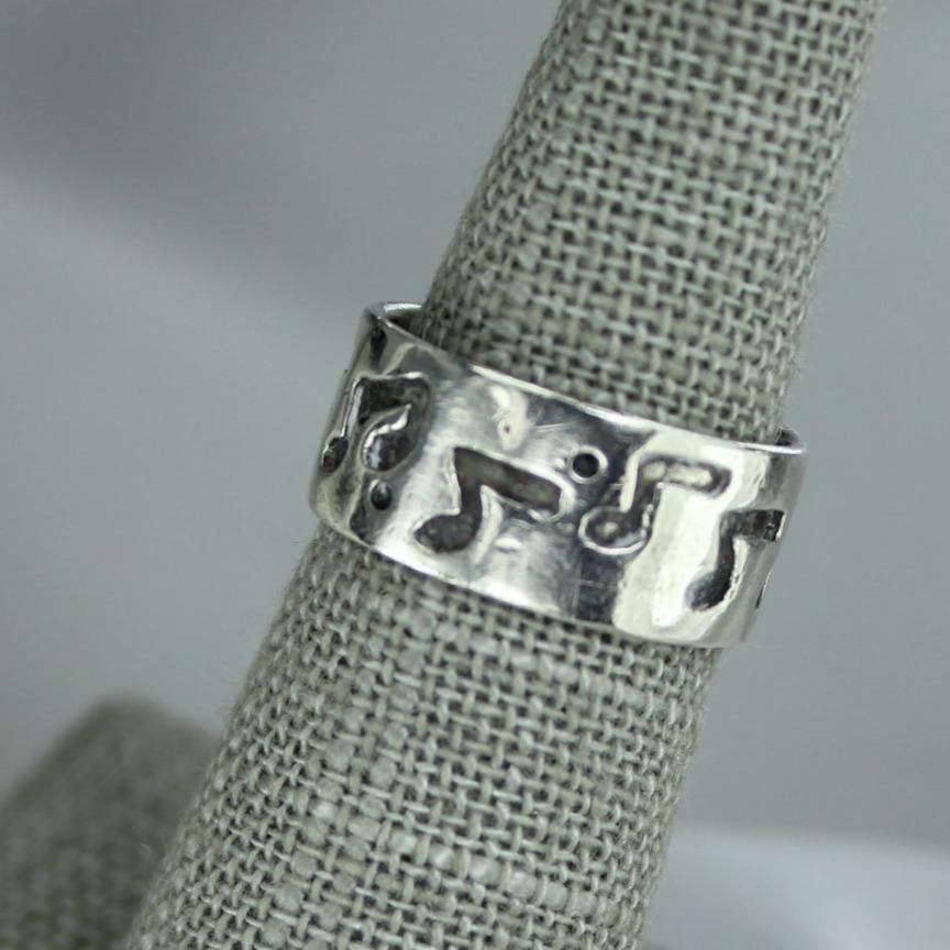Sterling Band Ring Musical Notes Mark MKV 925