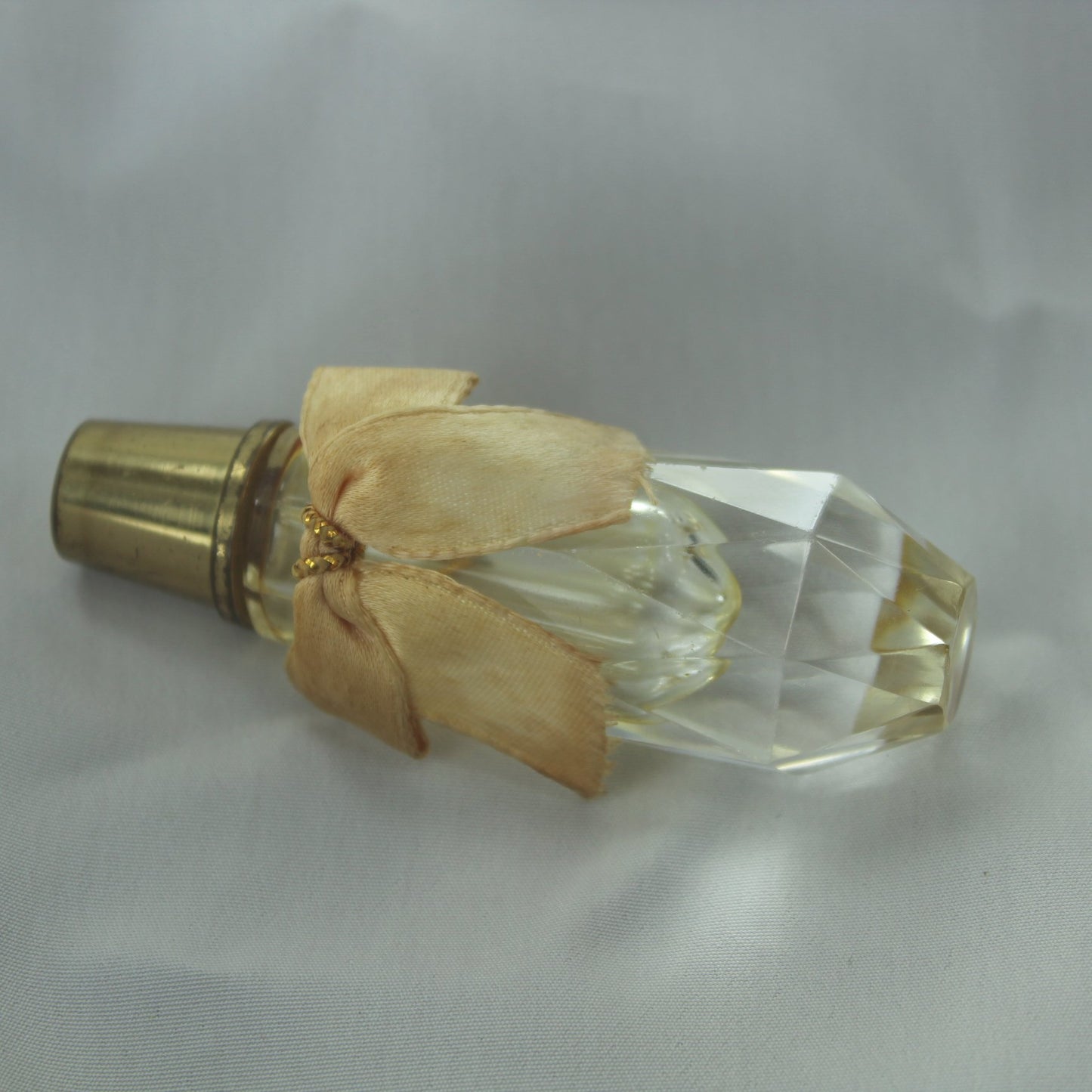 Vintage Leaded Glass Perfume Bottle Heavy Lay Down Deco Bottle art deco design