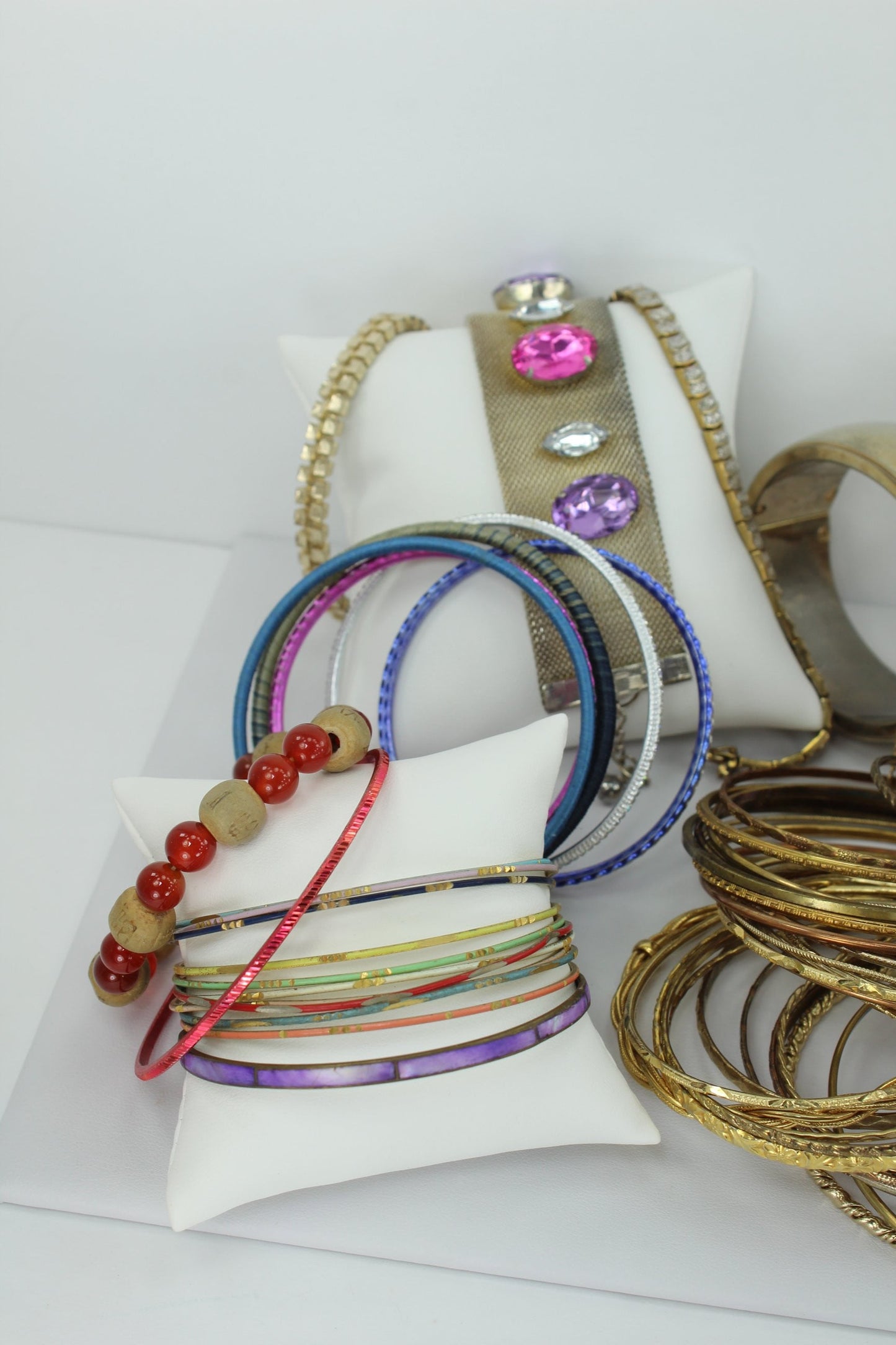 Costume Bracelet Lot 80 Pieces Vintage Now from Estates Wearables Dancers Bangles Pearls kid's project