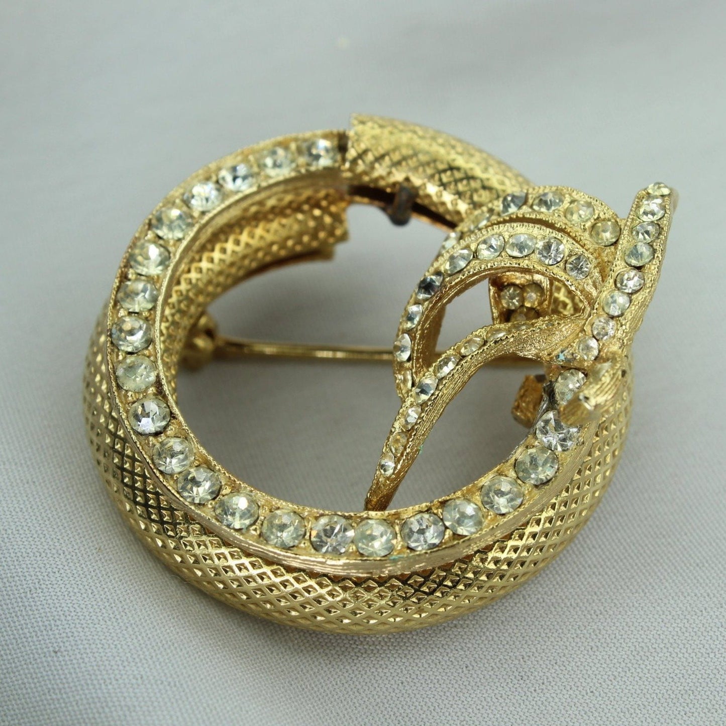 Vintage NAPIER Pin Dawn To Dusk Convertible Rhinstones Galore very good