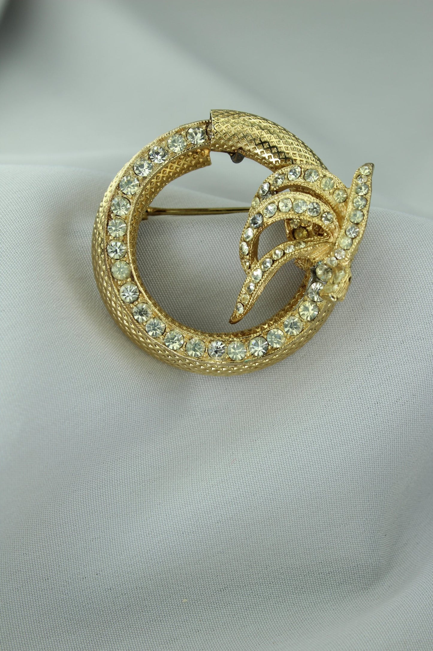 Vintage NAPIER Pin Dawn To Dusk Convertible Rhinstones Galore