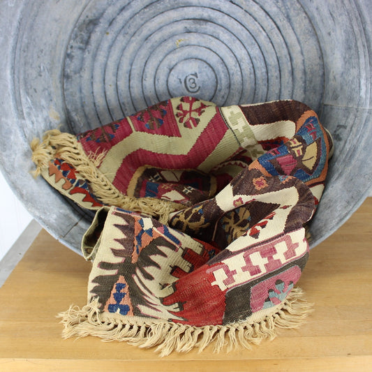 large killim pillow cover vintage nice muted colors geometric designs