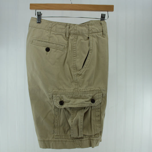 Arizona 100% Cotton Khaki Cargo Pants Size 32 Inseam 9 1/2"