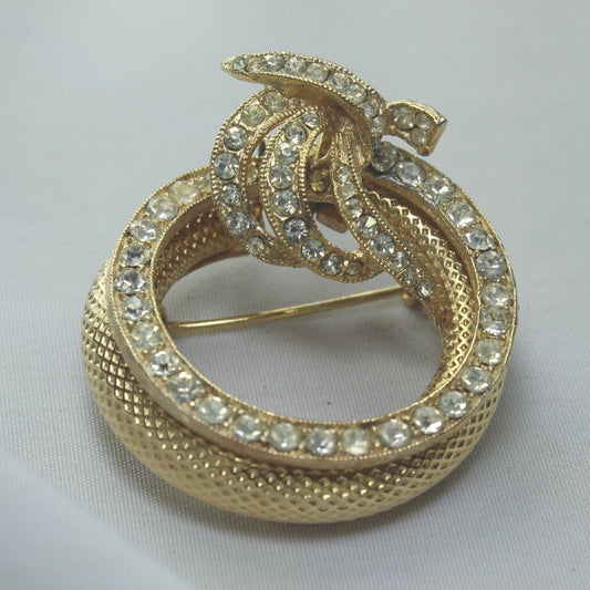 Vintage NAPIER Pin Dawn To Dusk Convertible Rhinstones Galore signed