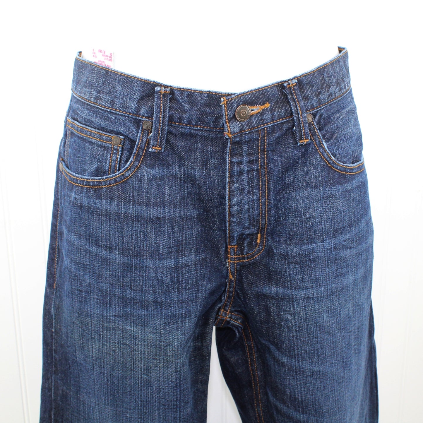 Arizona 100% Cotton Jeans Dark Blue Straight Cut 32X32 frot closeup photo