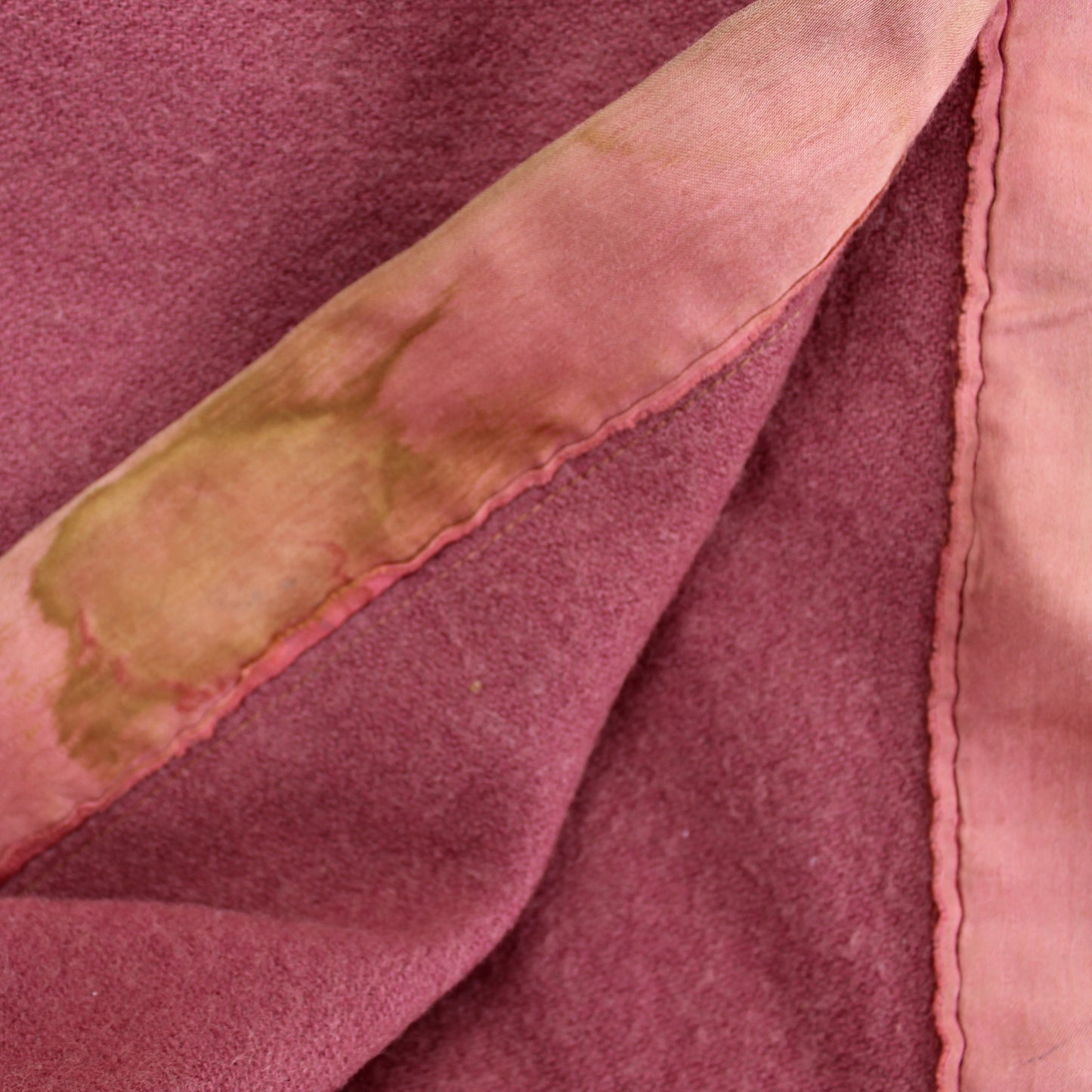 Faribo Wool Blanket Vintage Mid Century Rose with Satin Binding - 69" X 86" well priced for condition