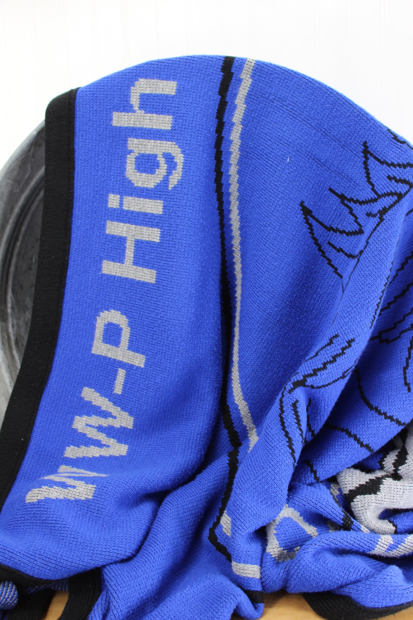 Logo Knits WW-P Stadium Blanket - High School Windsor NJ - Ice Hockey stadium blanket sweater knit logo