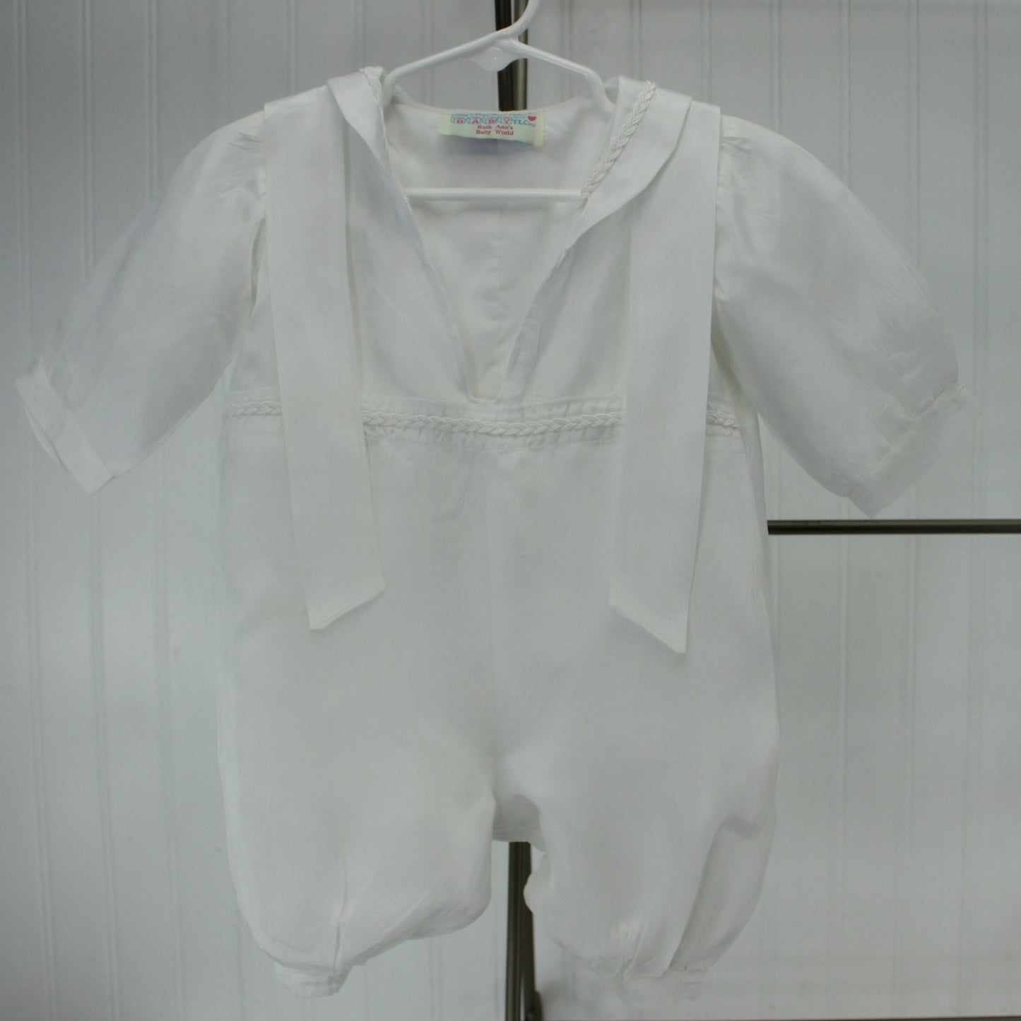 Sailor Design Baby White Faille Romper Ruth Ann Baby's World