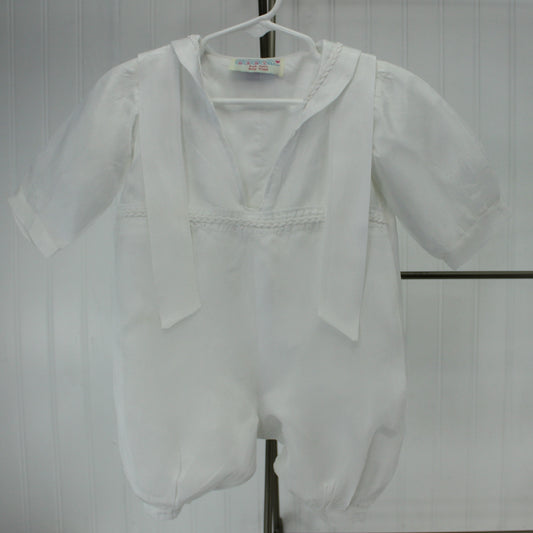 Sailor Design Baby White Faille Romper Ruth Ann Baby's World