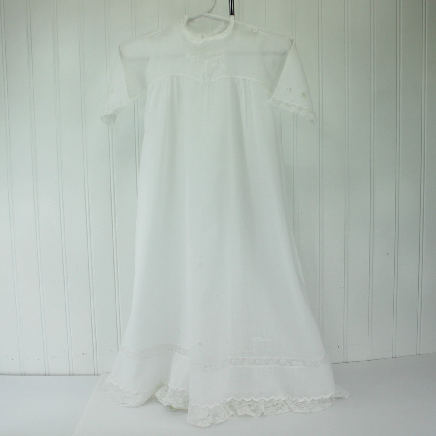 Collection 5 Pieces Infant Victorian Christening Summer Dresses Lace Embroidery Organdy Great for Large Dolls lace ruffles white clothes