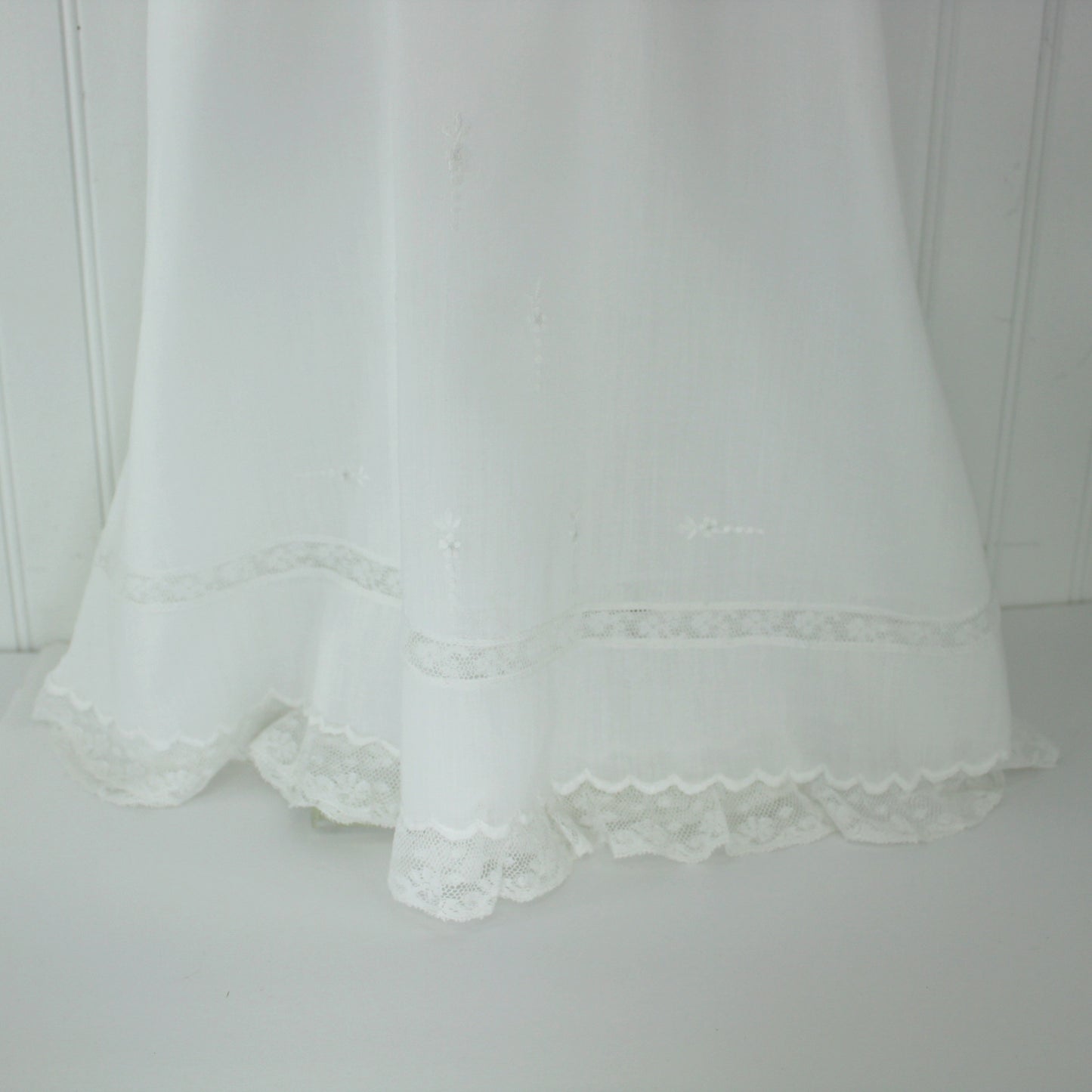Collection 5 Pieces Infant Victorian Christening Summer Dresses Lace Embroidery Organdy Great for Large Dolls hemline photo christening dress