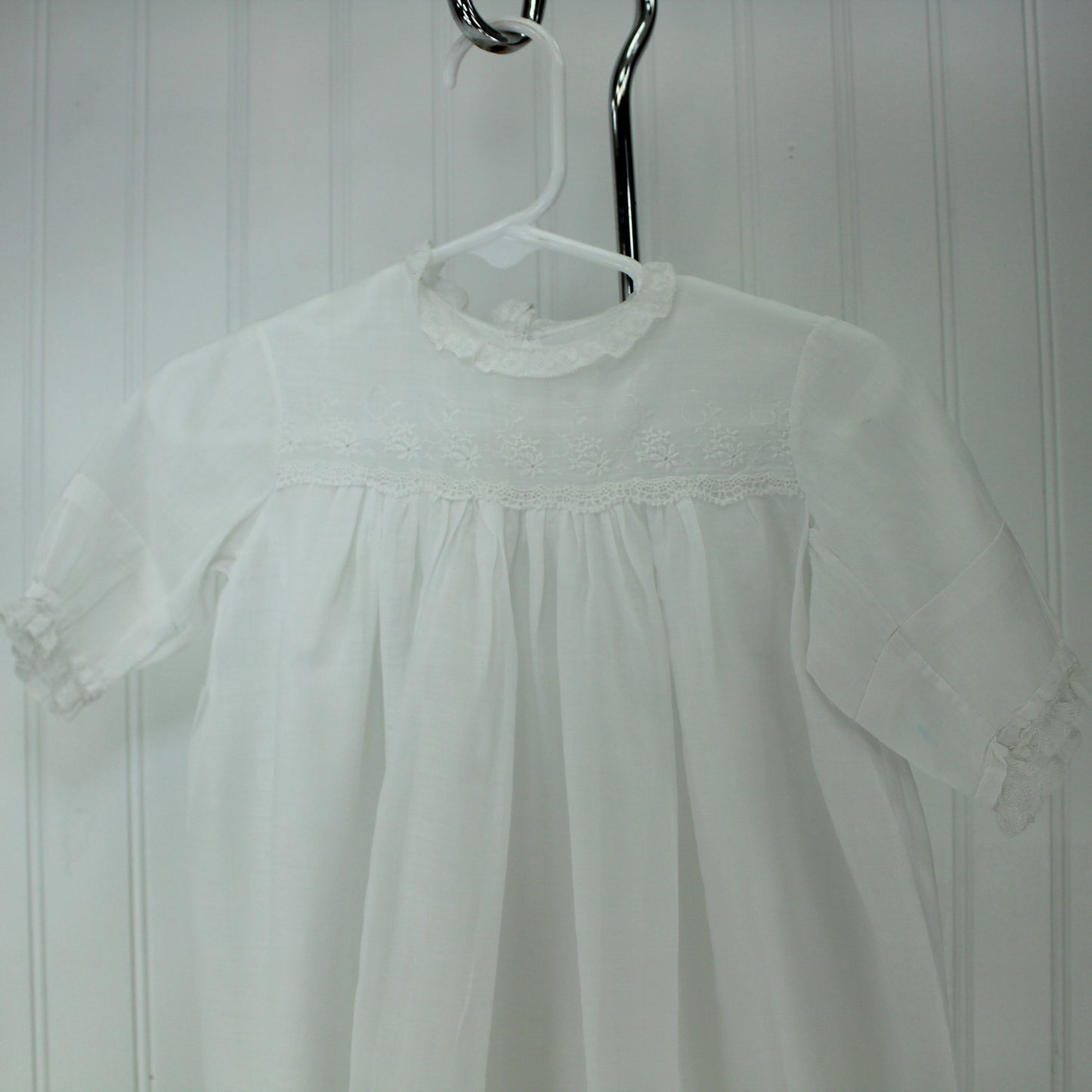 Collection 5 Pieces Infant Victorian Christening Summer Dresses Lace Embroidery Organdy Great for Large Dolls authenticate early 1900s baby clothes