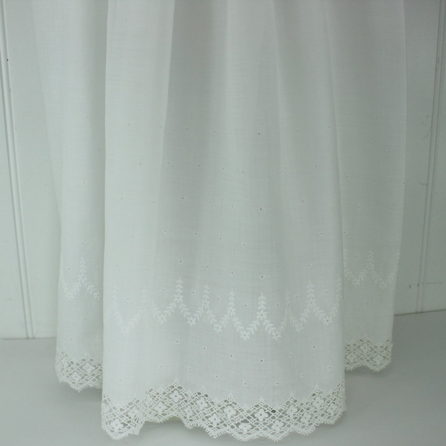 Collection 5 Pieces Infant Victorian Christening Summer Dresses Lace Embroidery Organdy Great for Large Dolls beautiful hemline with scalloped lace