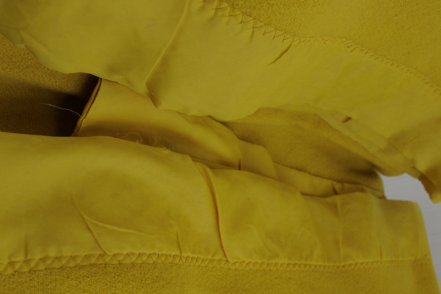 Faribo 100% Wool Blanket Dijon Mustard Gold Vintage 82" X 84" Wide Satin Binding 3" yelloow