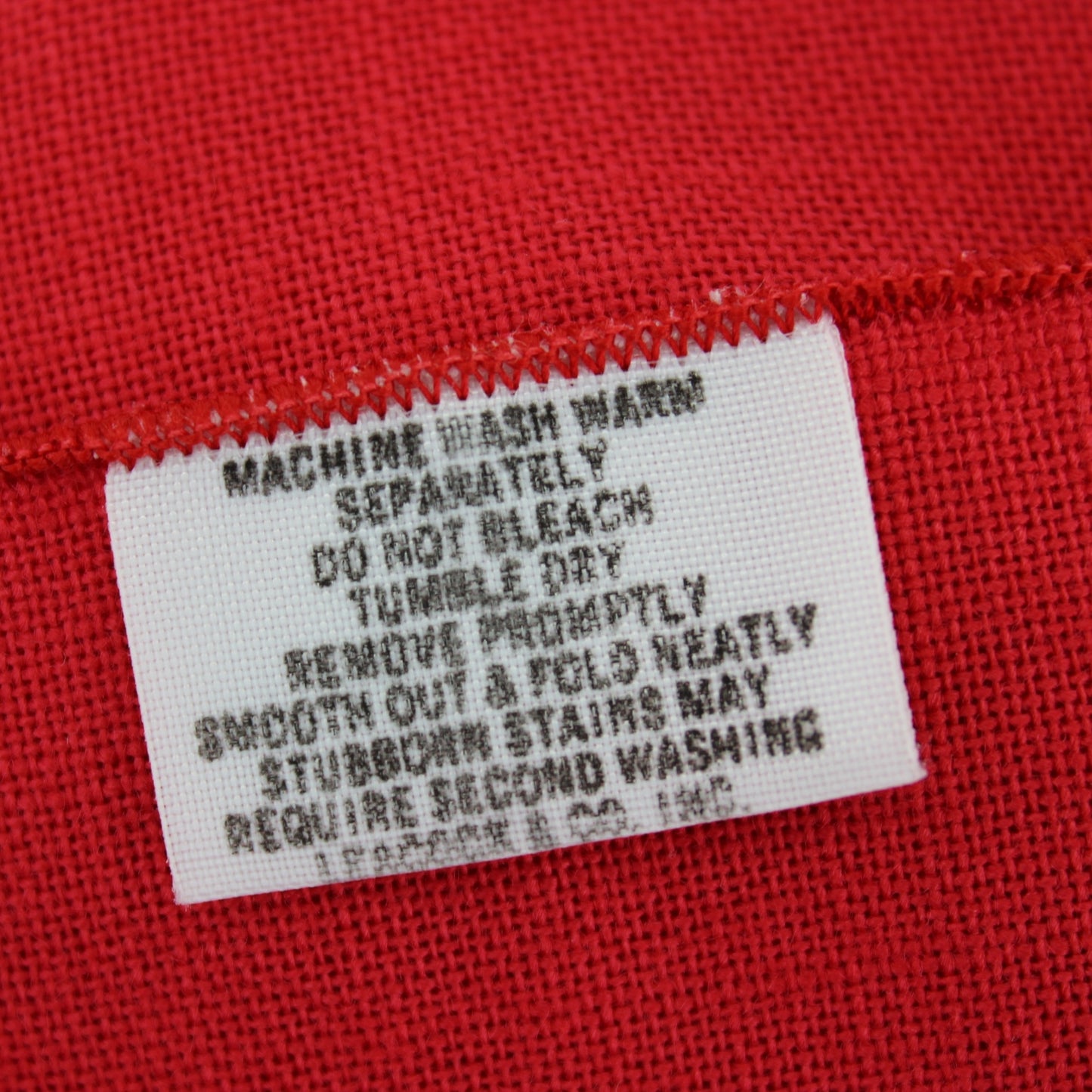 Small Red Tablecloth Acrylic EZ Care 50" X 48" original label