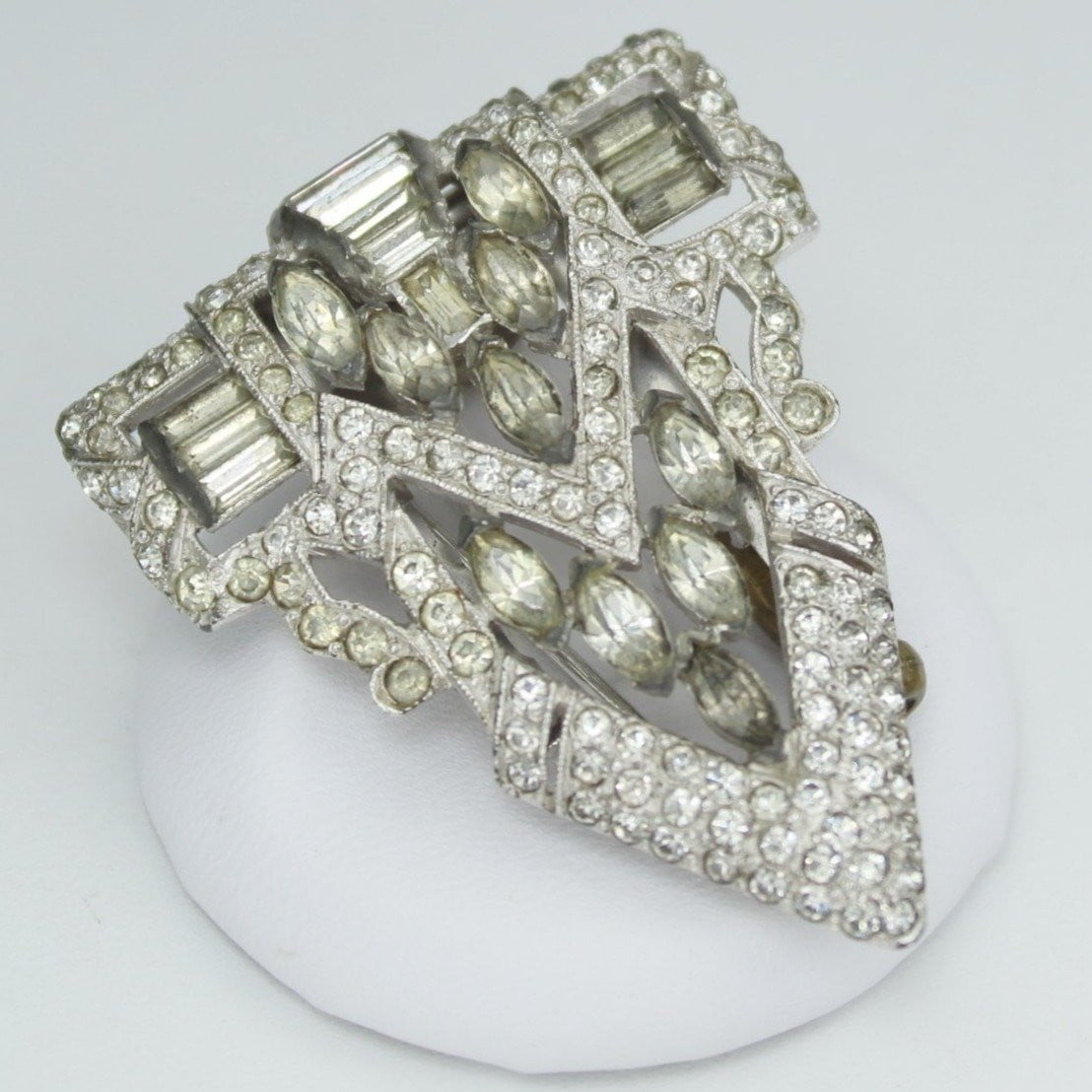 Coro Vintage Fur Clip Art Deco Diamante Baguettes No Angle Script