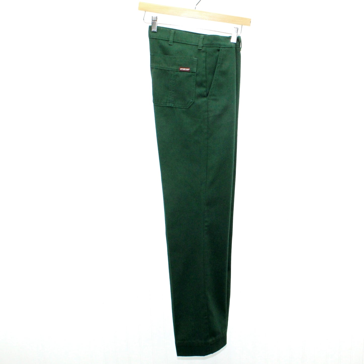 Early 1960s McGregor Womens Straight Hi Rise Mom's Pants Dark Green Twill Waist 29" straight leg