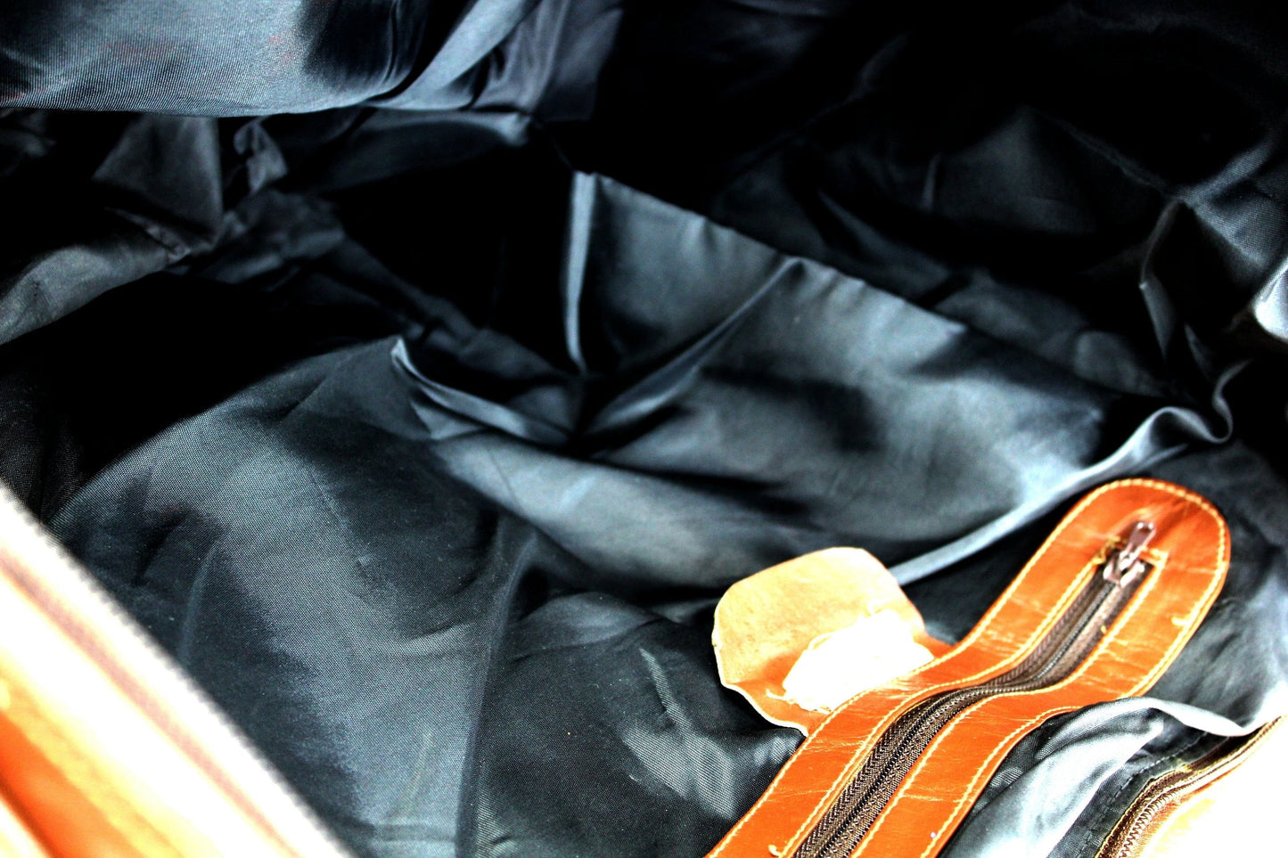 Flores Bags Leather Sling Shoulder Tote Carryall Bag - Tie Shoulder Handle - Extra Large black lining