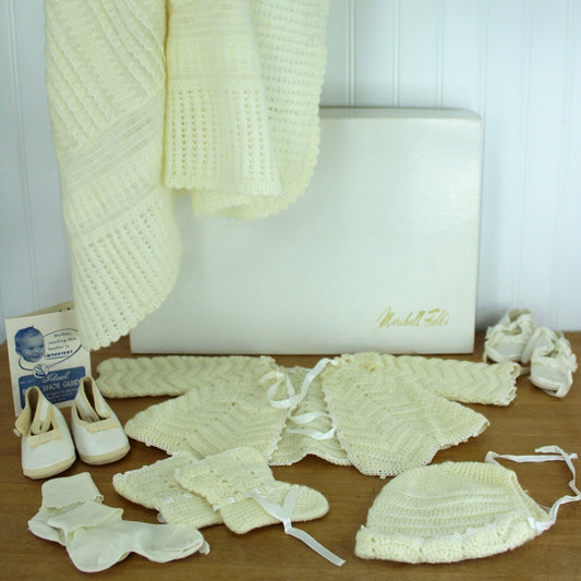 Marshall Fields Vintage Layette Infant Sweater Ideal Kid Shoes Blanket - Gift Card June 1986