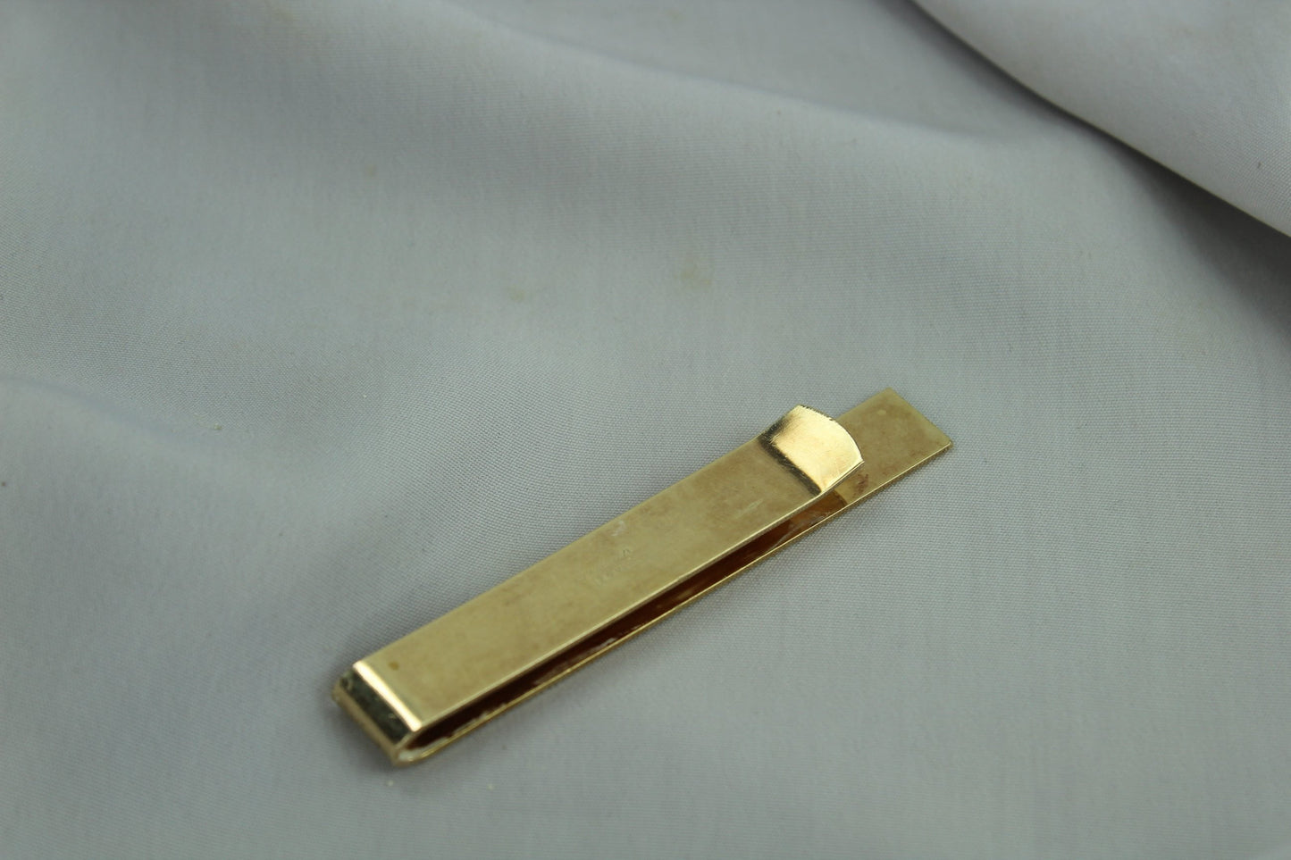 Vintage A & Z Tie Bar Money Clip Vintage Gold Filled nice patina mid century
