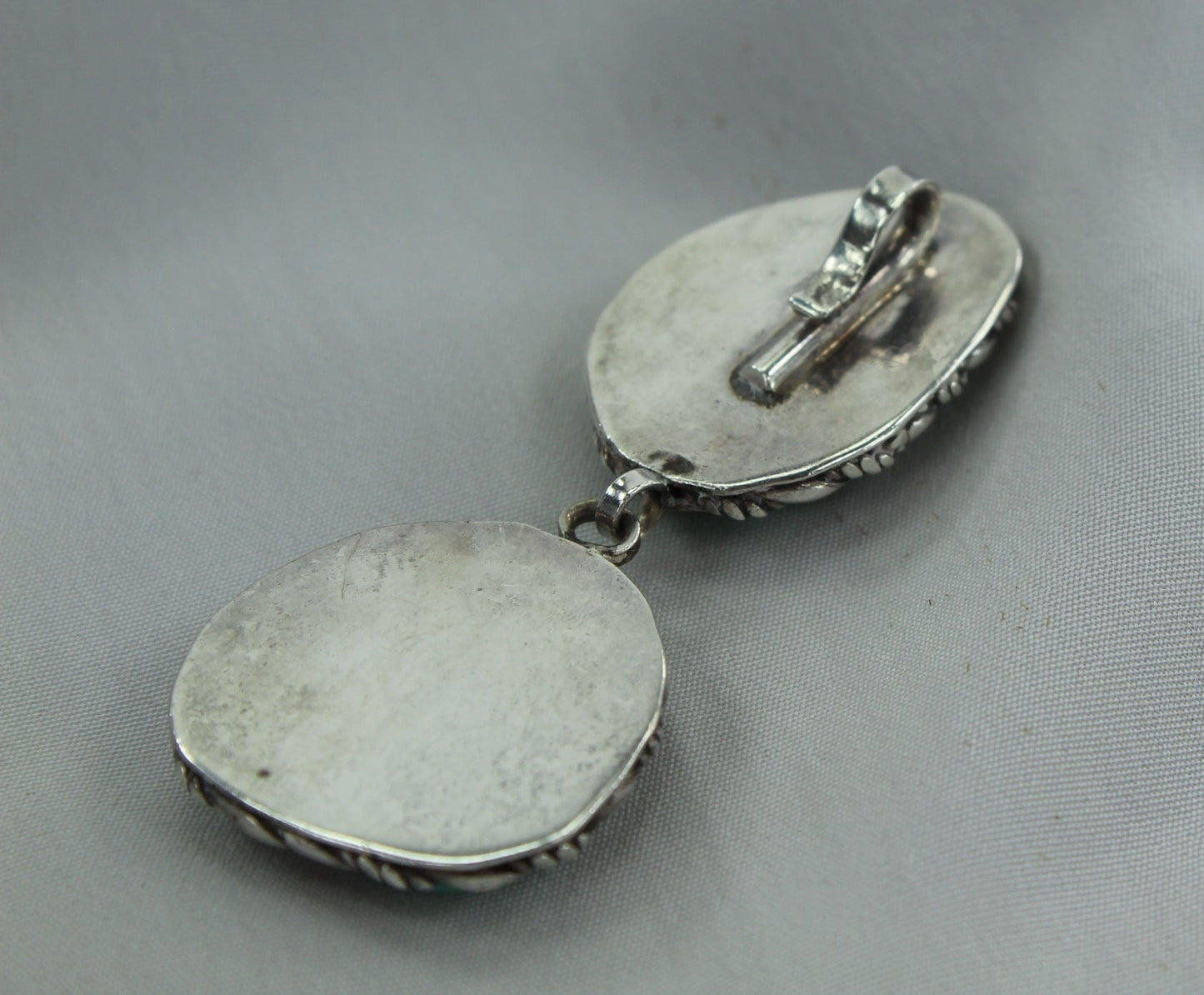 Turquoise Double Pendant Navajo Vintage heavy