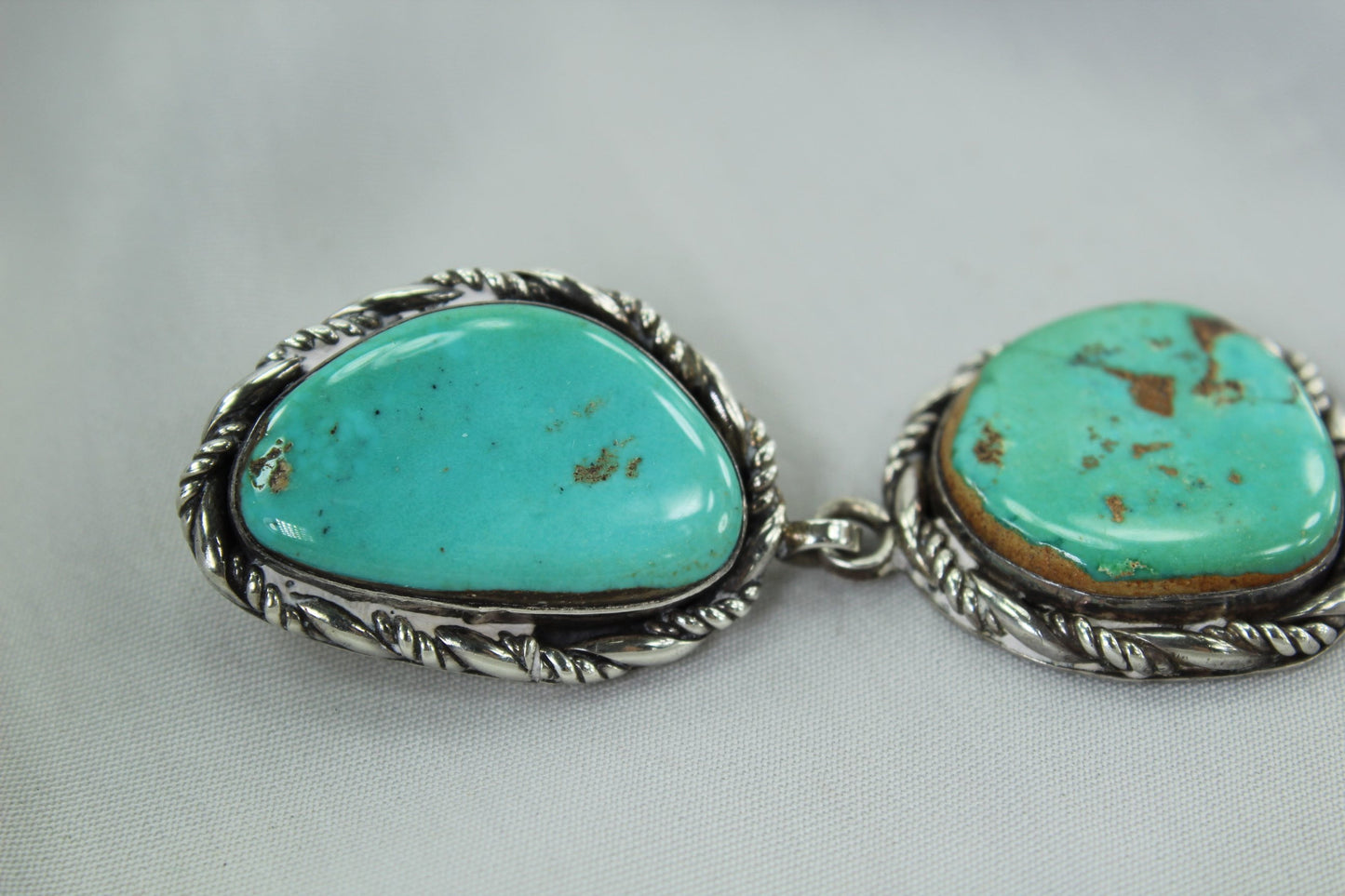 Turquoise Double Pendant Navajo Vintage sterling