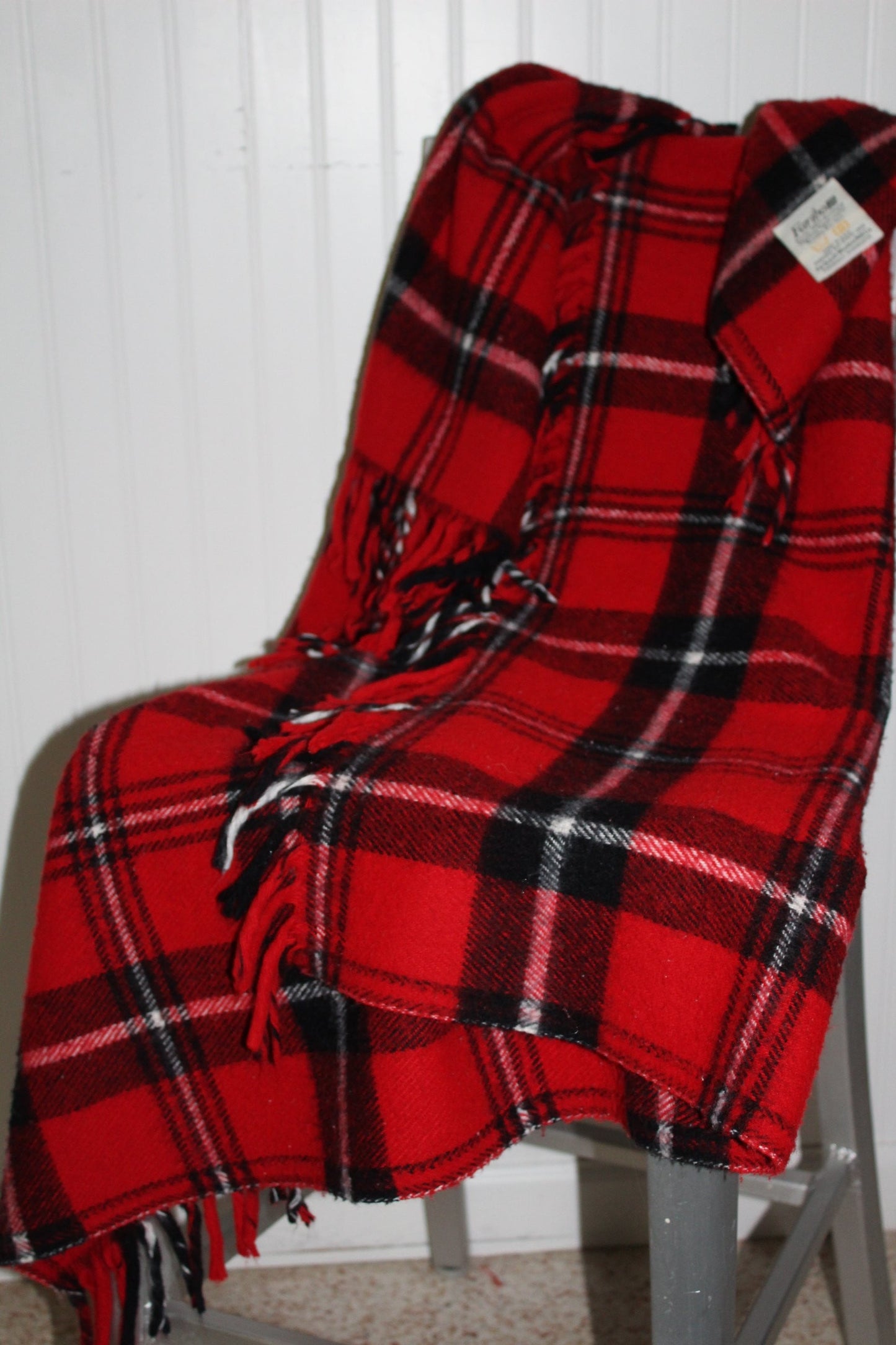 Faribo Acrylic Throw - Red Black Plaid - 53" X 40" USA All Season stadium wrap