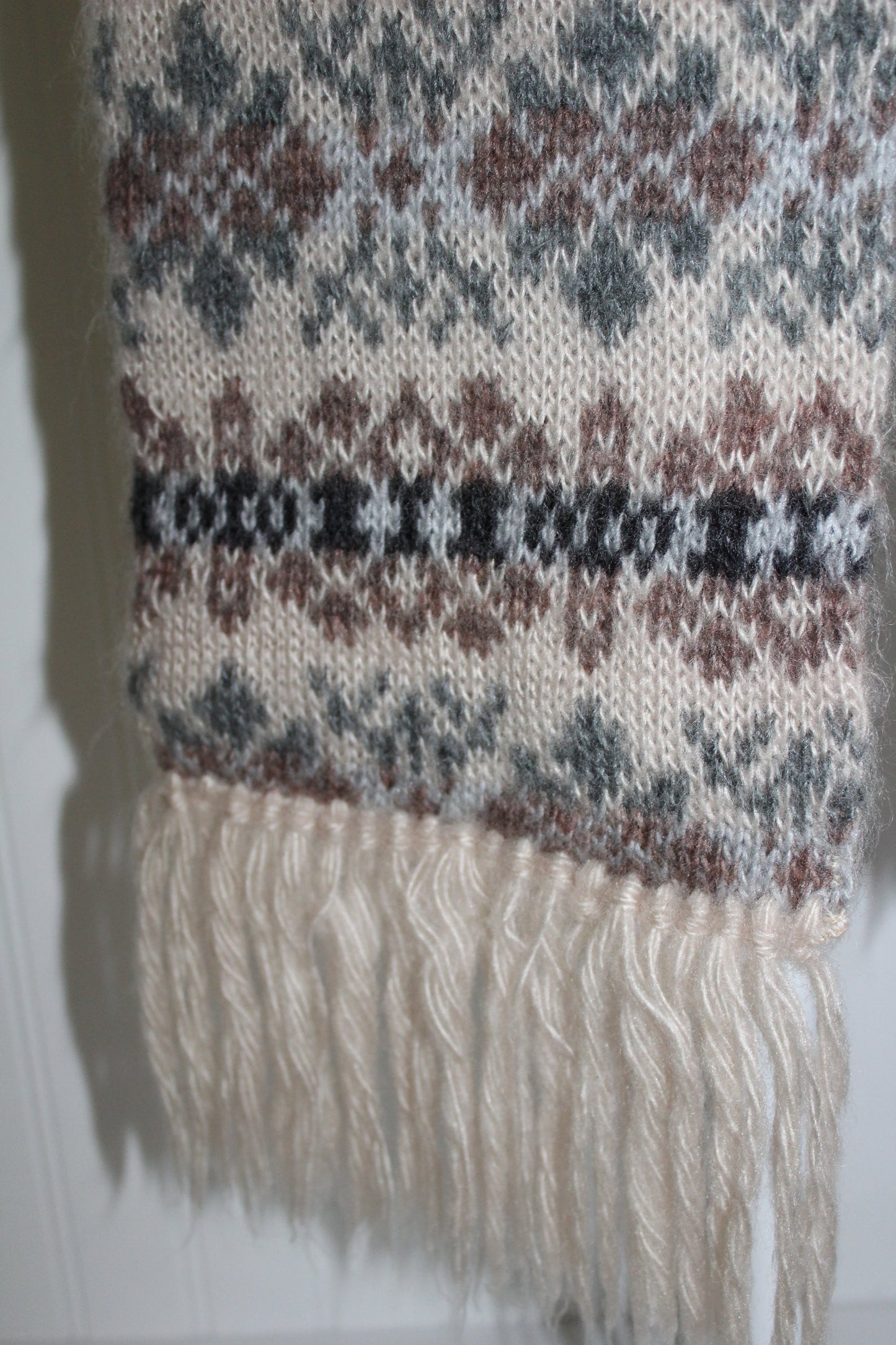 Acrylic Double Scarf Aris Nordic Sweater Knit 7" X 60" Wash Dry soft
