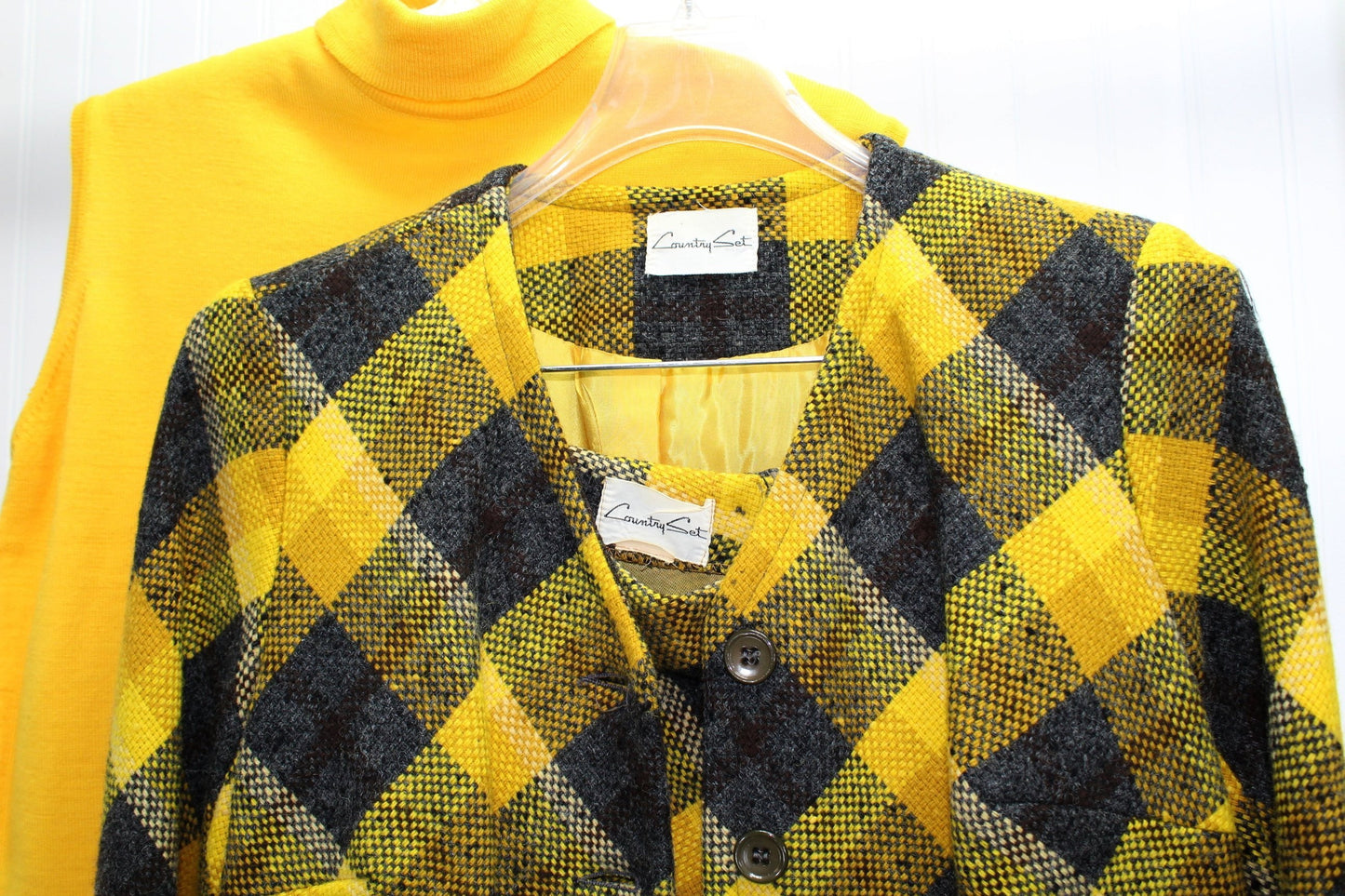 COUNTRY SET Vintage 1980s Evan Picone Fashion Wool Suit Charcoal Gold 3 Piece soft