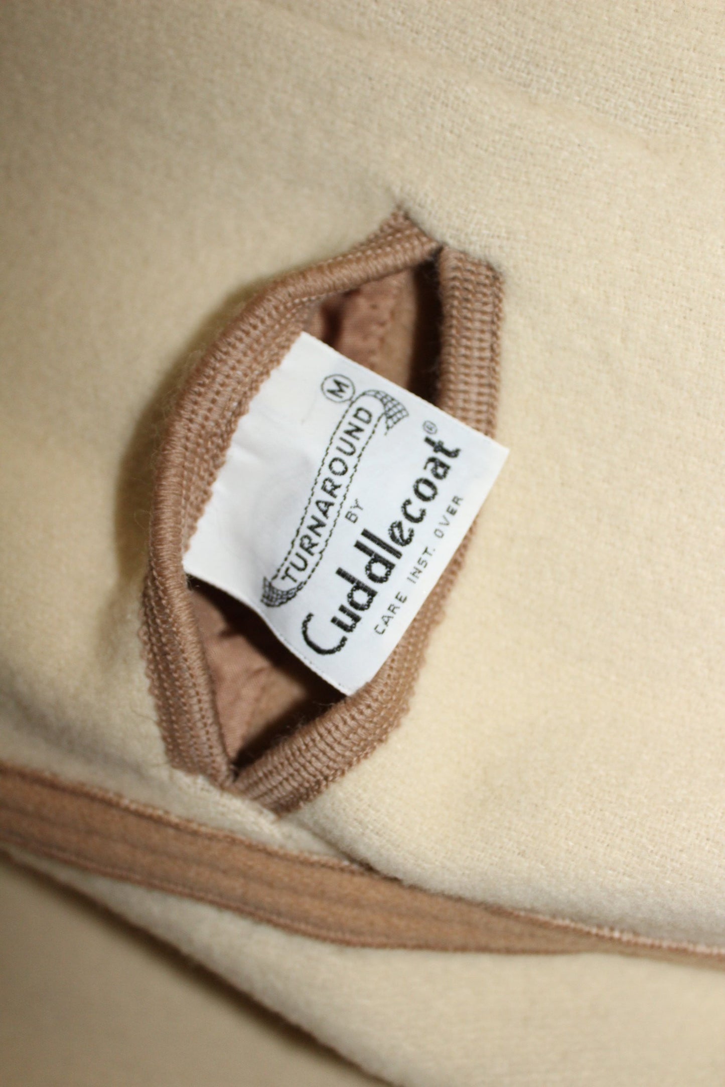Cuddlecoat Turnaround Jacket Reversible Wool Cream Tan Medium Fits like Large comfortable