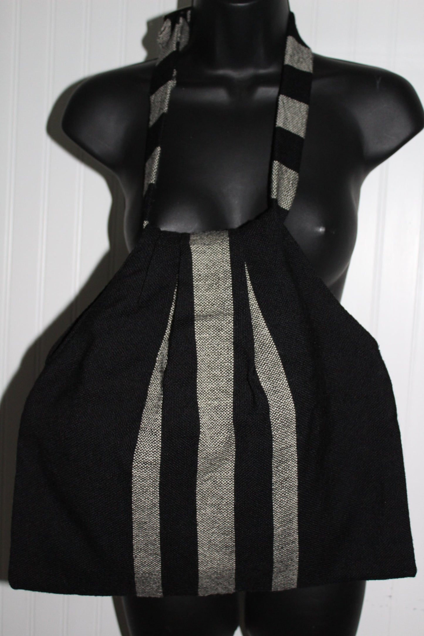 Hand Loom Wool Cape Matching Bag RIO GRANDE Santa Fe Loom & Leather Salt Pepper Stripe rio grande weave