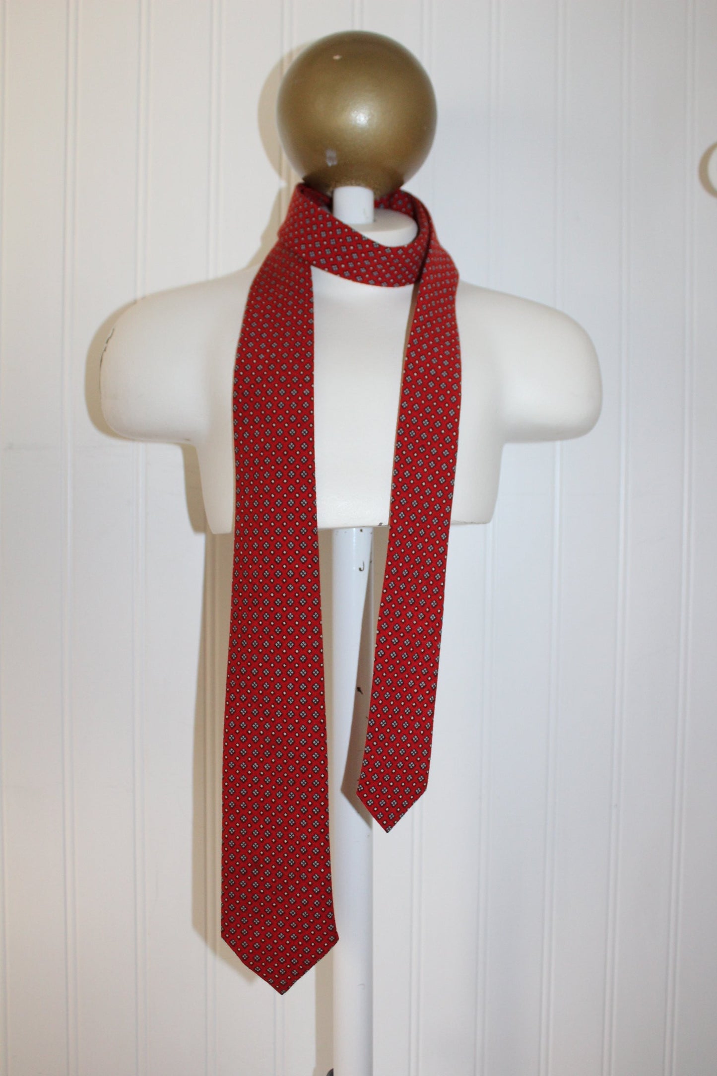 John Franks Dacron Vintage Necktie - Superba Narrow 2 34" Deep Red Classic