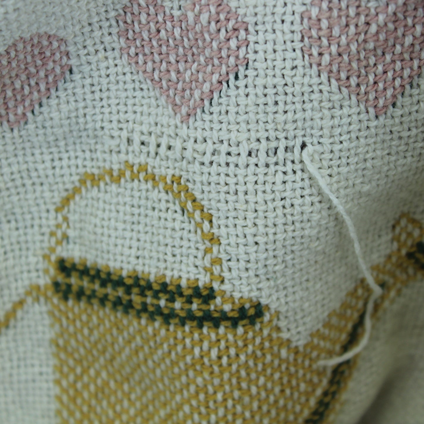 All Cotton Throw Blanket Schoolhouse Alphabet Hearts White Pastels Green